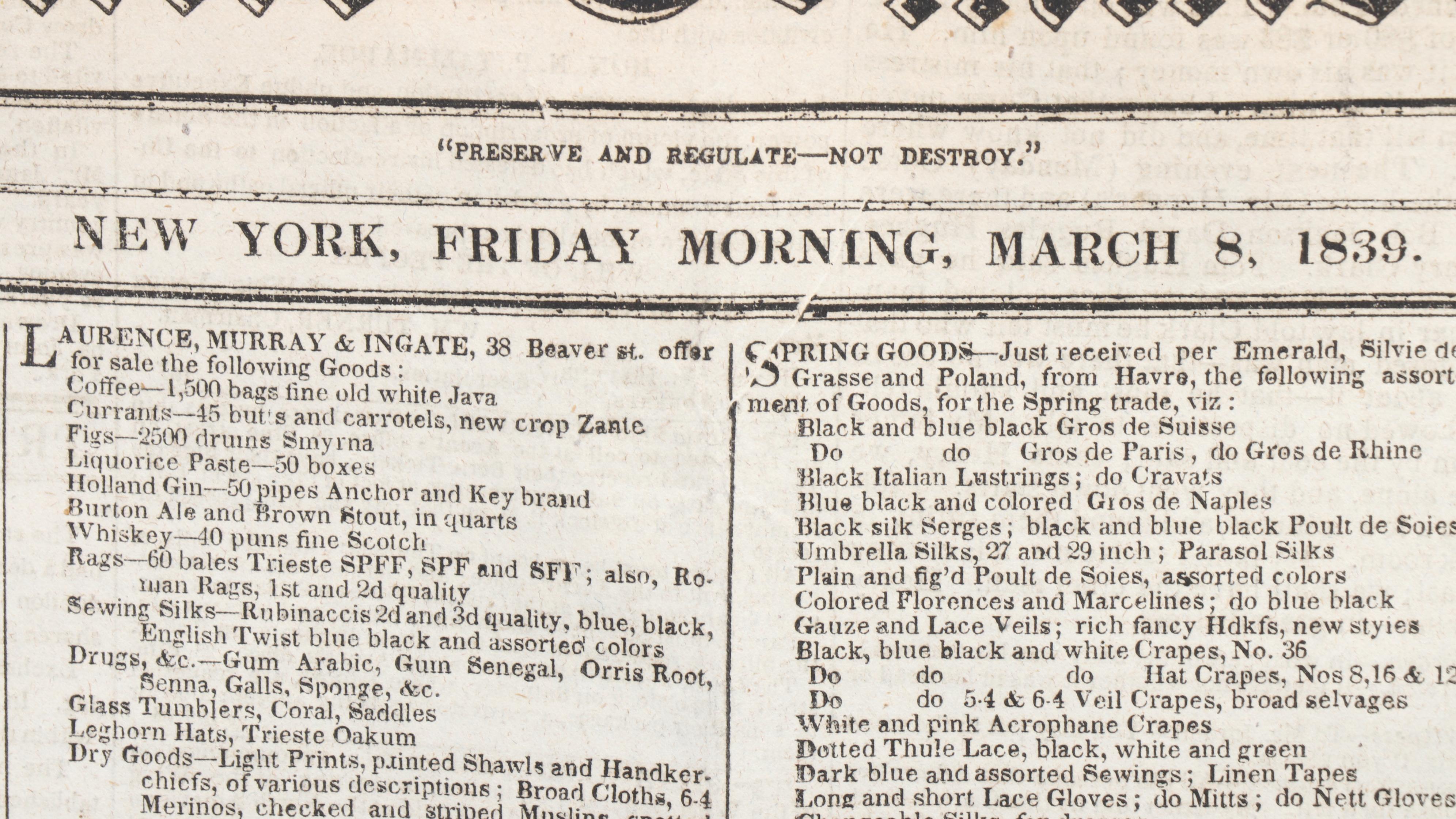 "New York Times and Commercial Intelligencer" and More 19th Century Newspapers