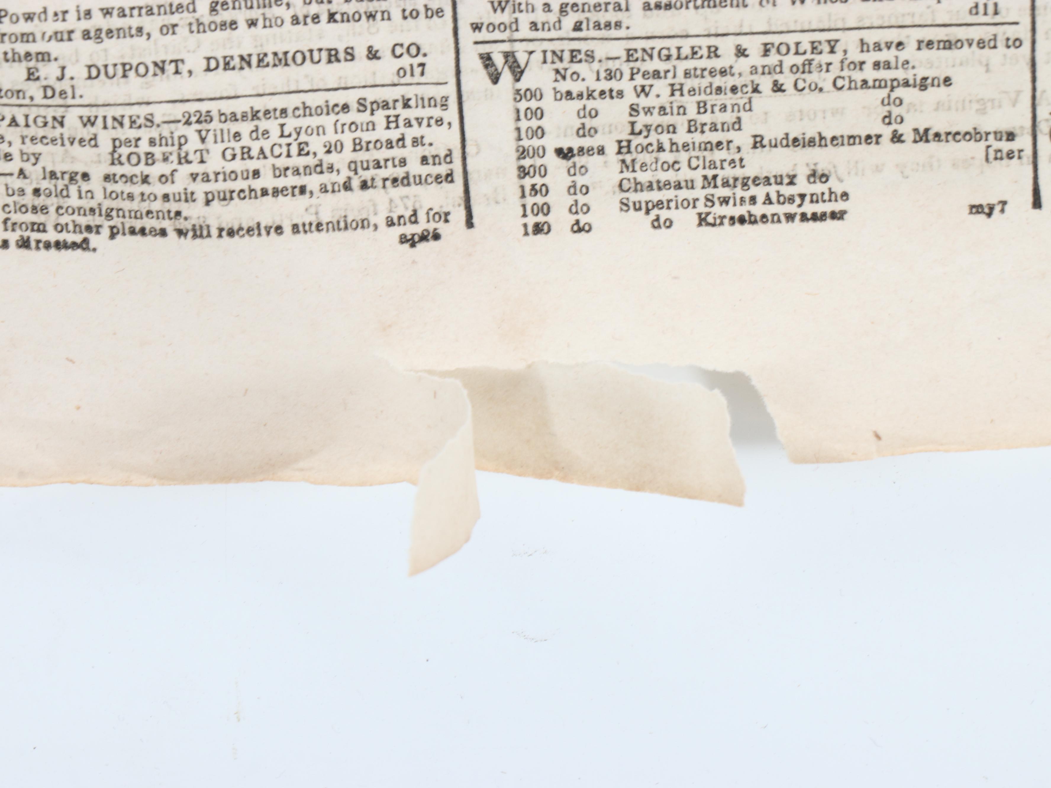 "New York Times and Commercial Intelligencer" and More 19th Century Newspapers