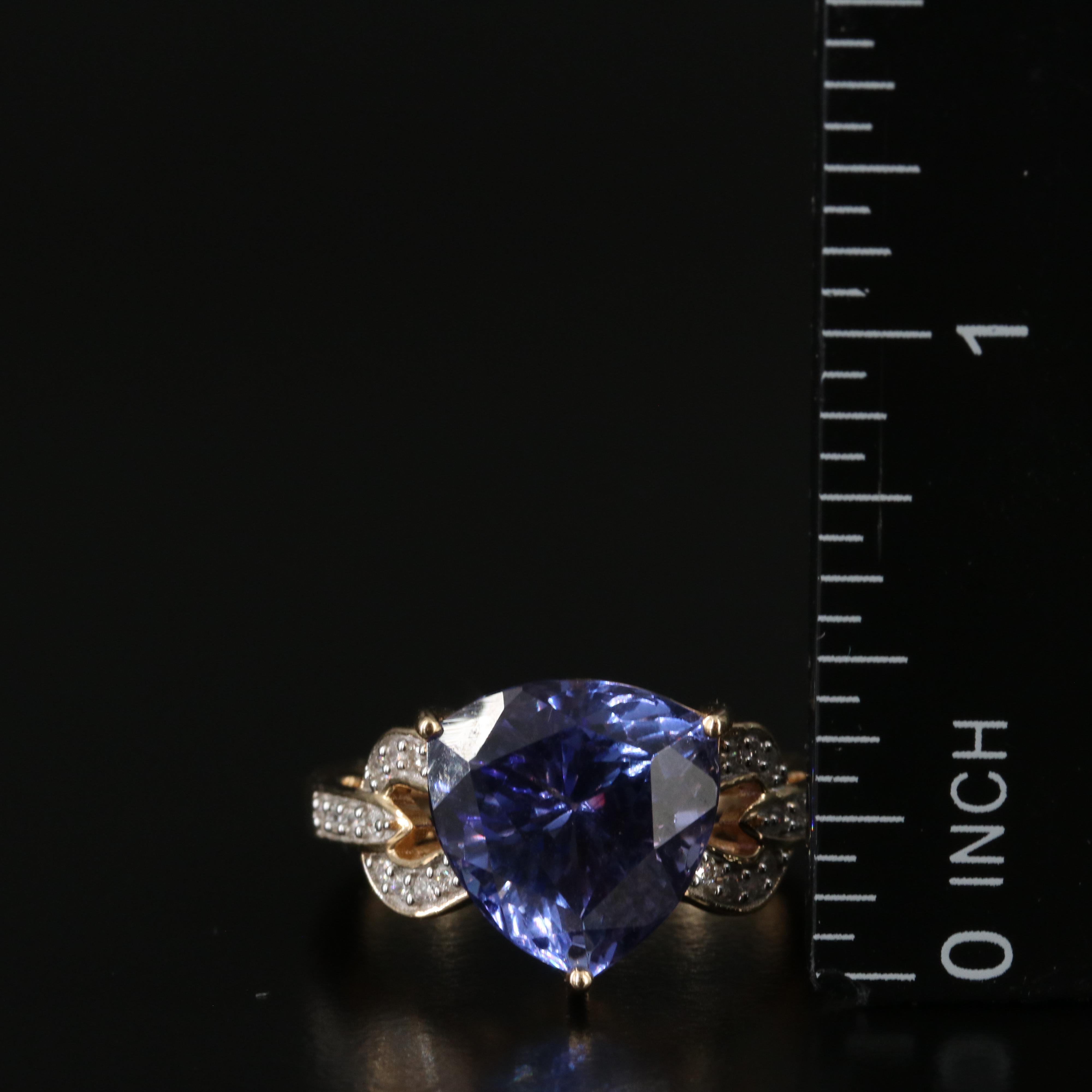 14K 7.16 CT Tanzanite and Diamond Ring
