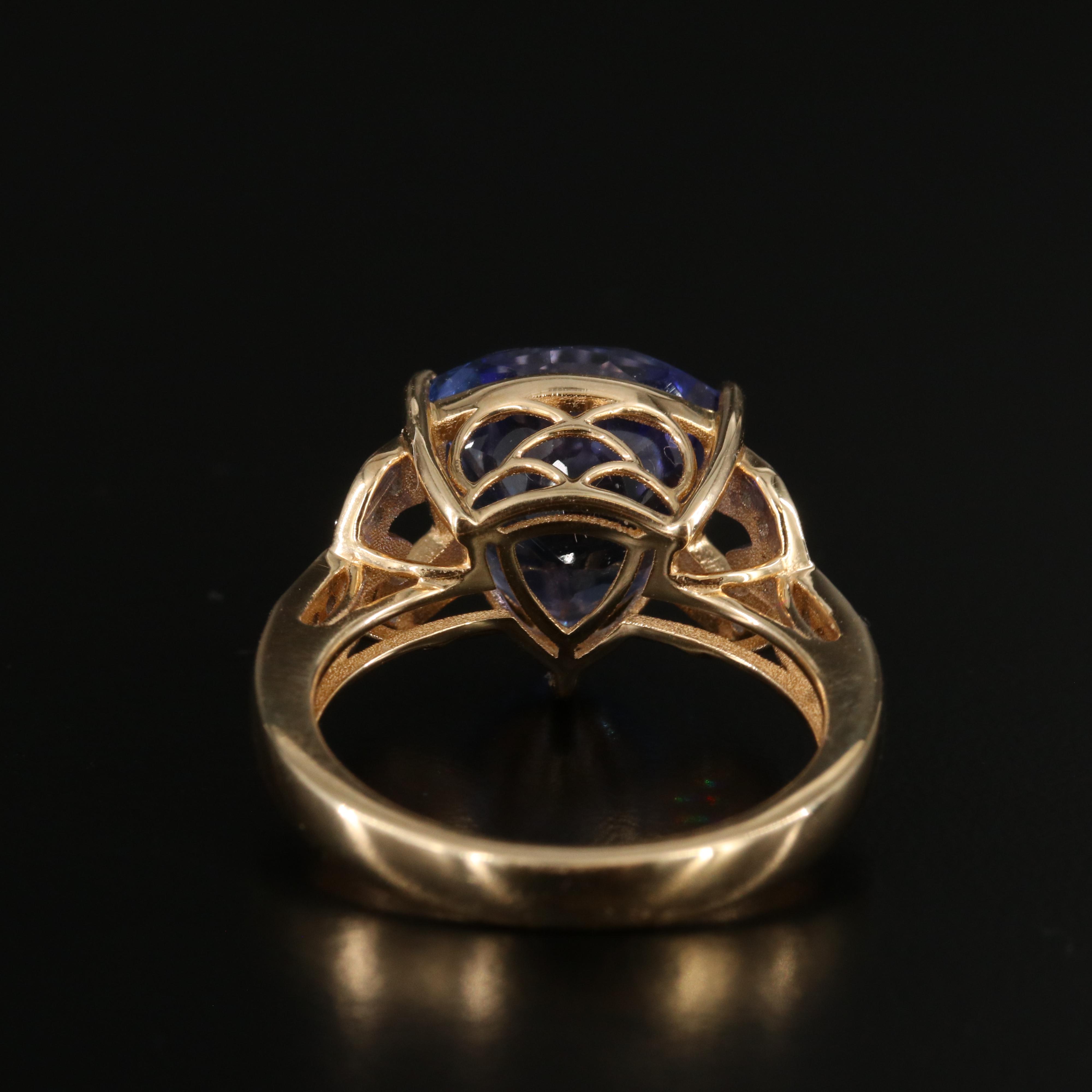 14K 7.16 CT Tanzanite and Diamond Ring