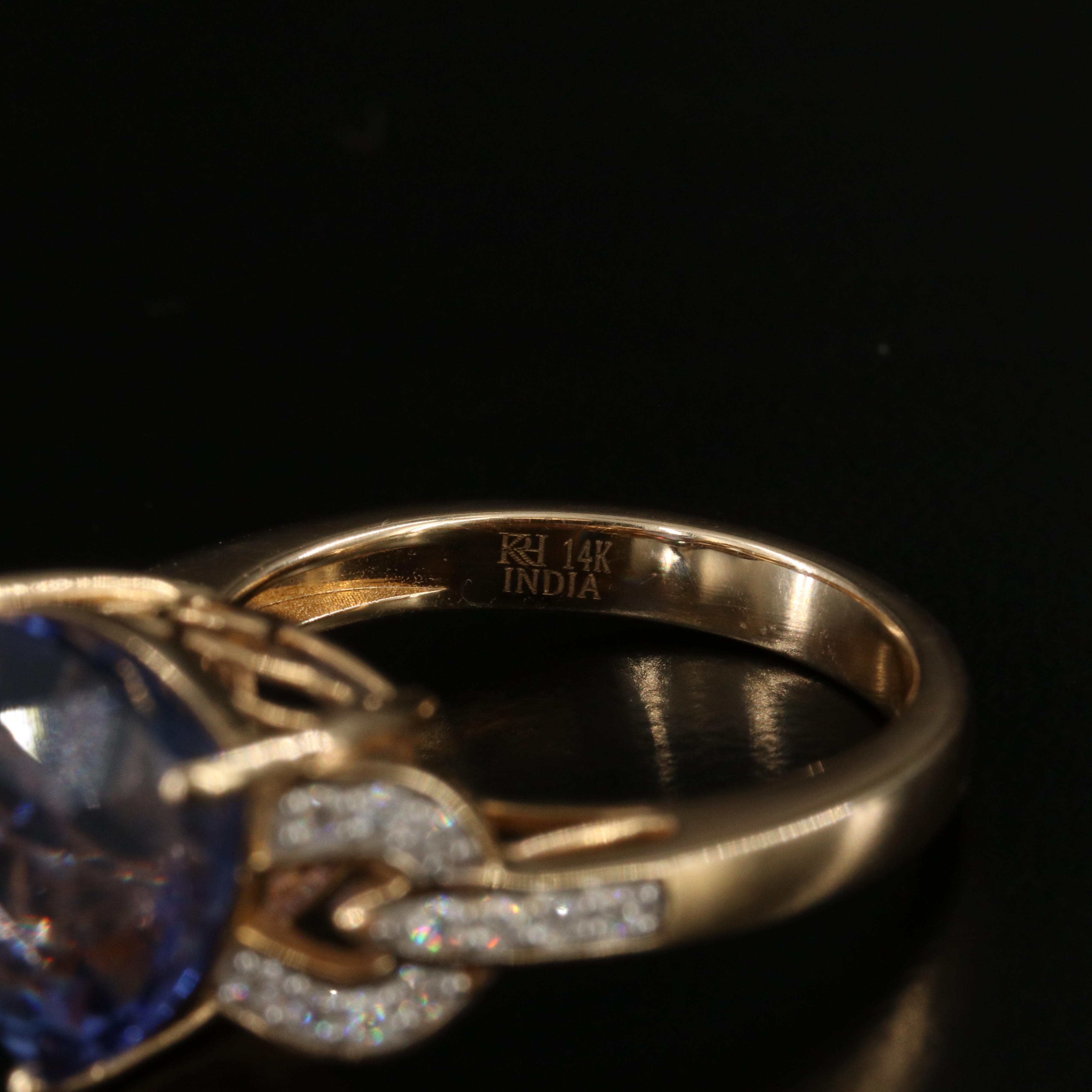 14K 7.16 CT Tanzanite and Diamond Ring