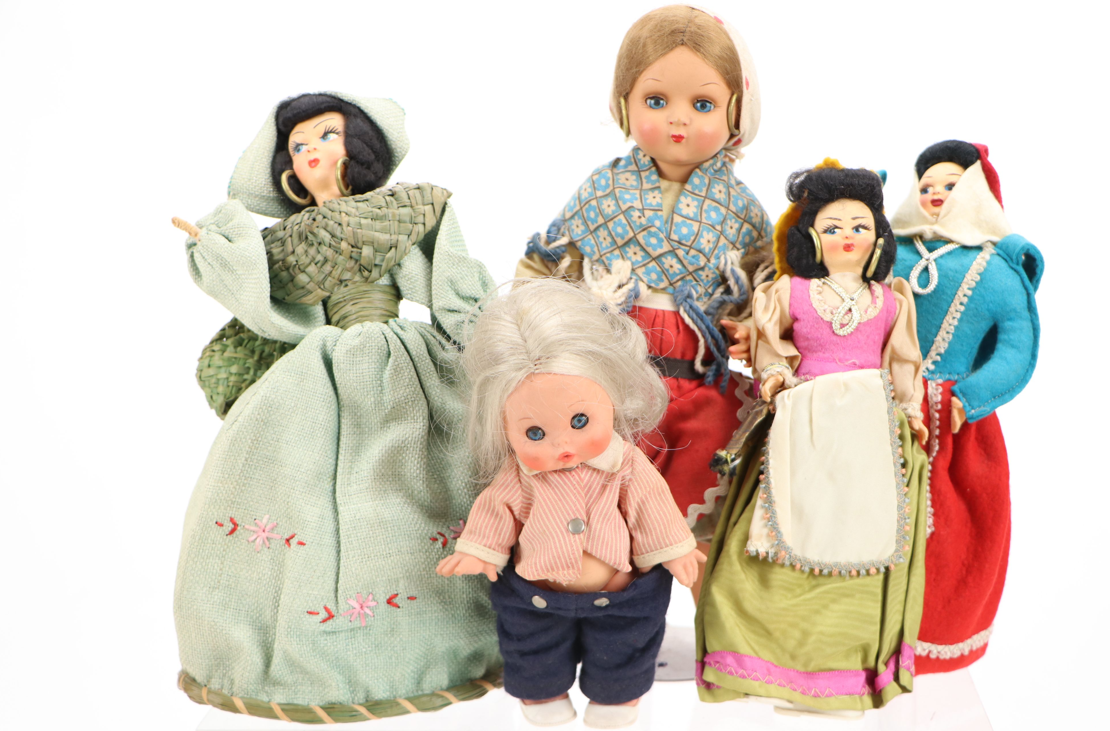Vintage Cloth and Other Souvenir Dolls in Traditional Dress, 20th Century