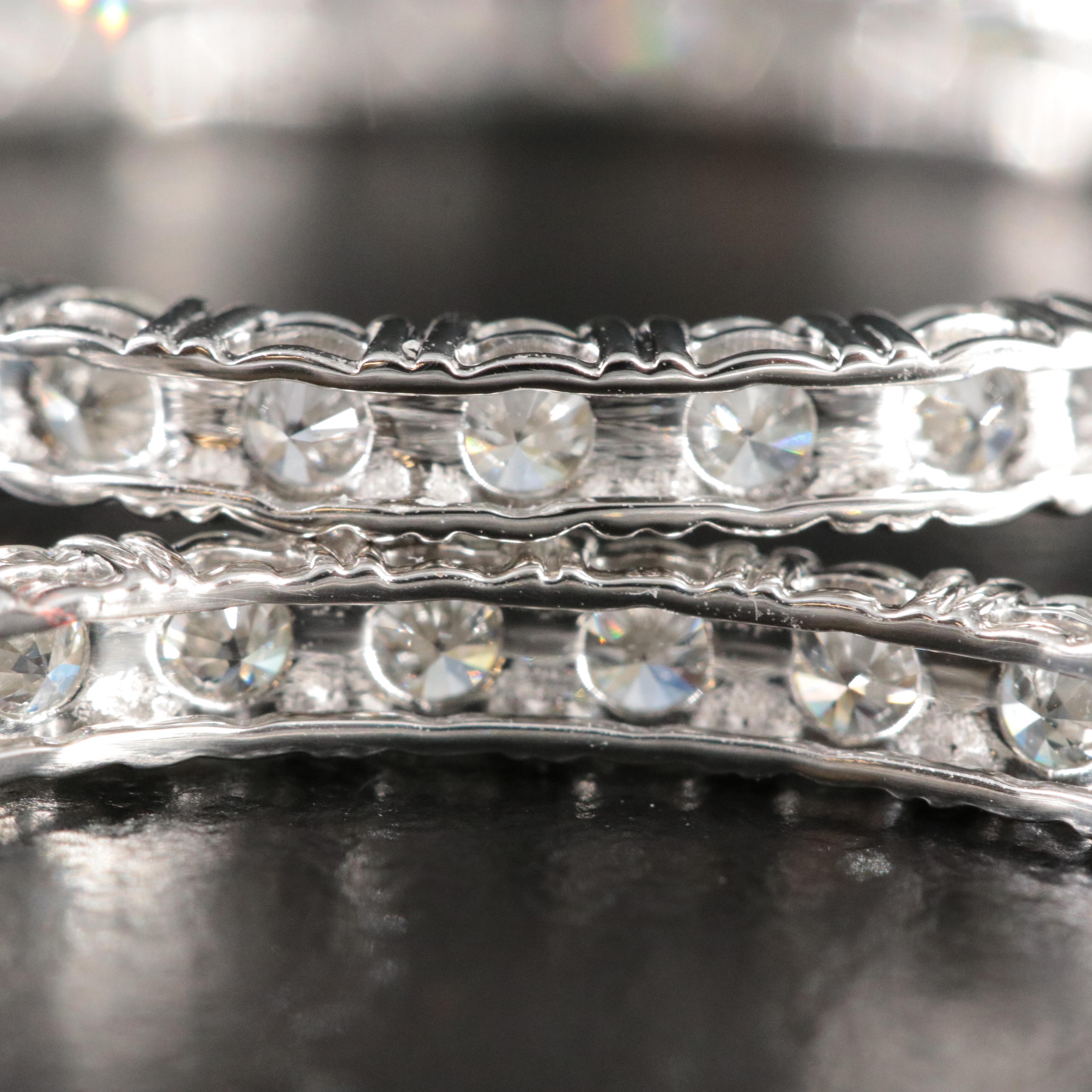 Platinum 3.94 CTW Diamond Inside Out Hoop Earrings