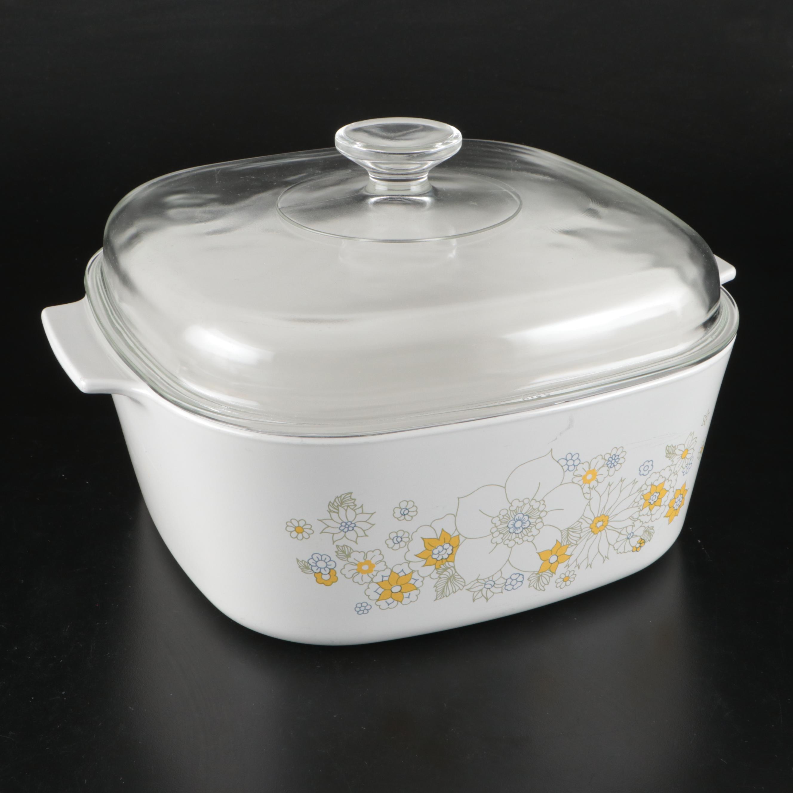 Pyrex "Floral Bouquet" and "Blue Cornflower" Glass and Ceramic Bakeware