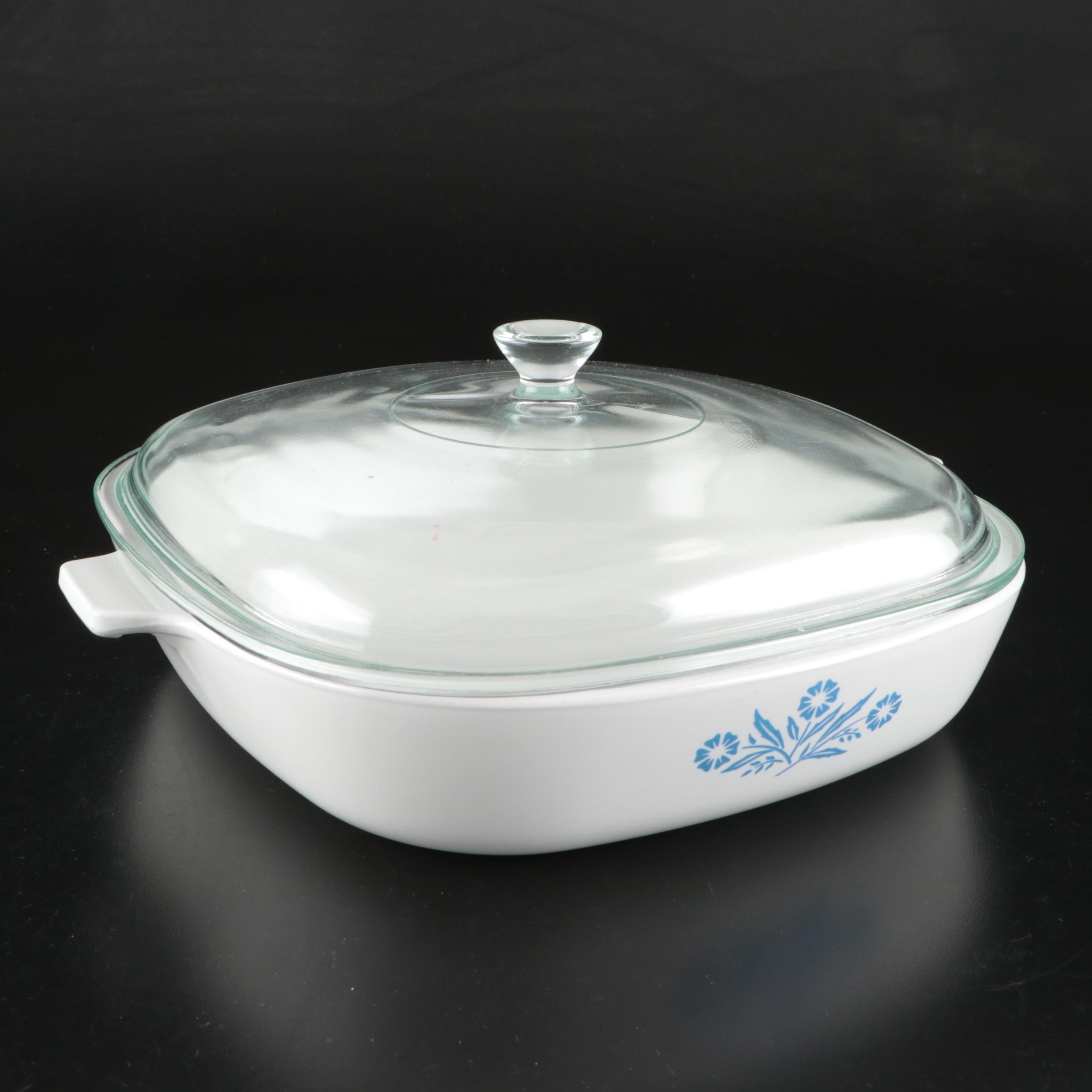 Pyrex "Floral Bouquet" and "Blue Cornflower" Glass and Ceramic Bakeware