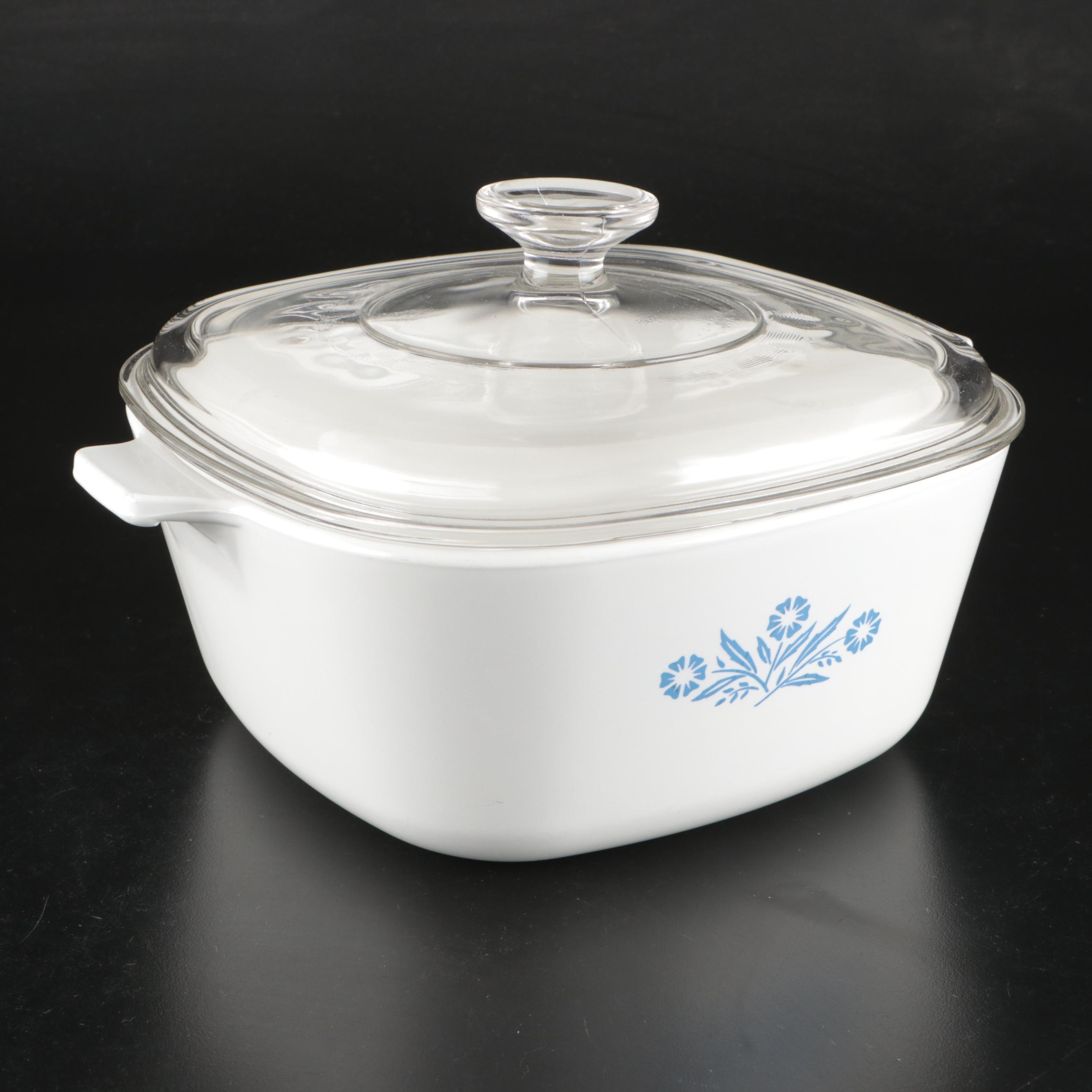 Pyrex "Floral Bouquet" and "Blue Cornflower" Glass and Ceramic Bakeware