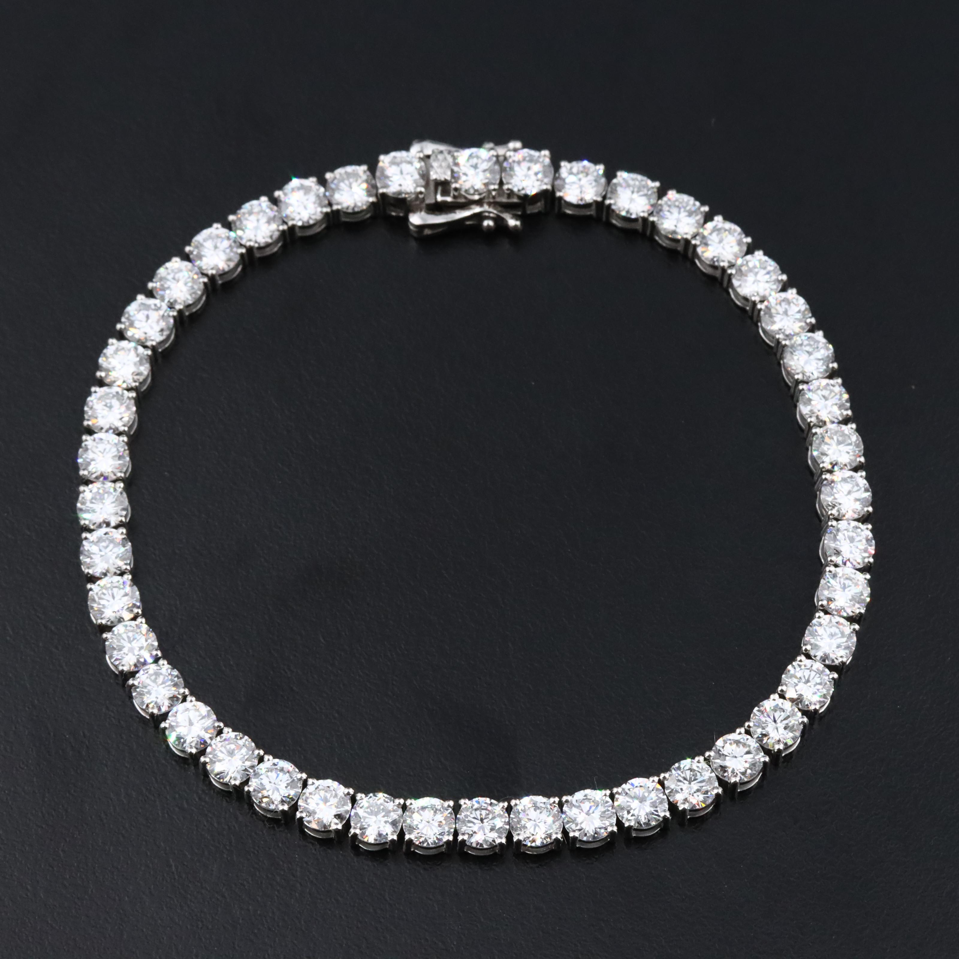 Platinum 12.19 CTW Lab Grown Diamond Line Bracelet