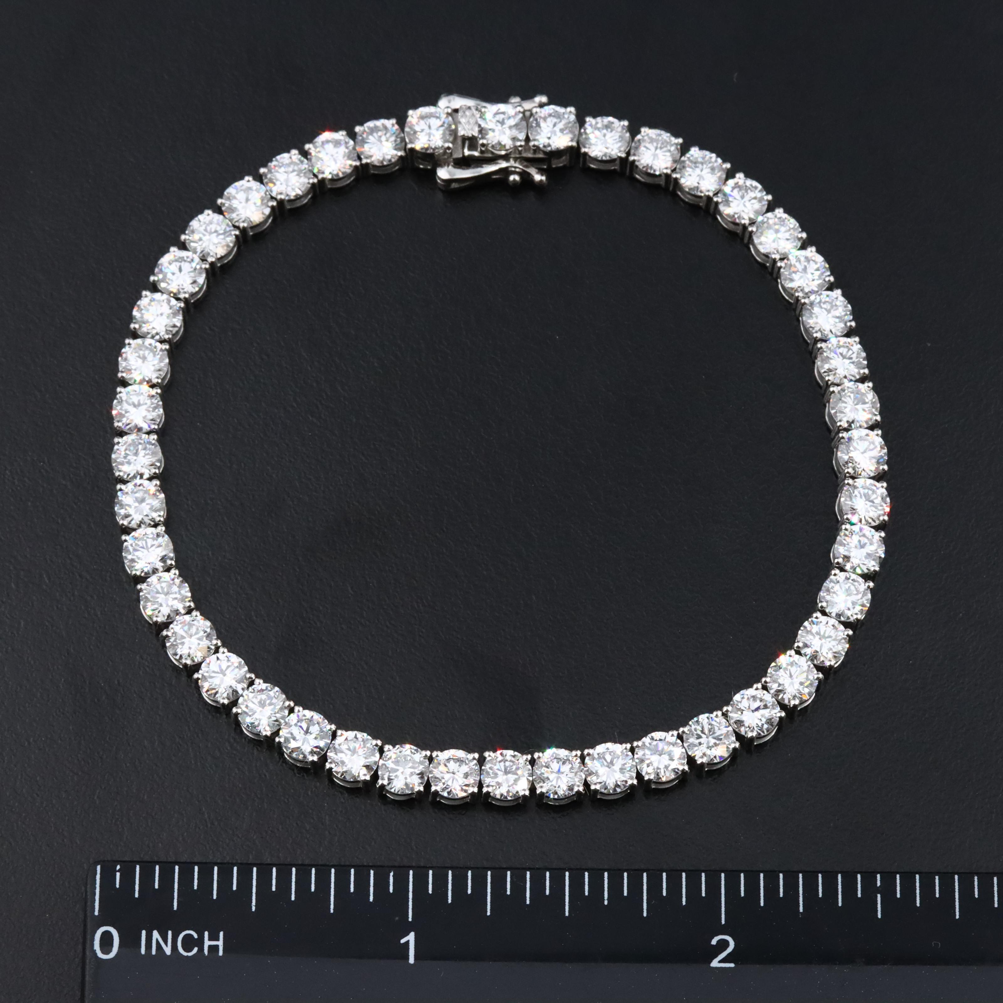 Platinum 12.19 CTW Lab Grown Diamond Line Bracelet