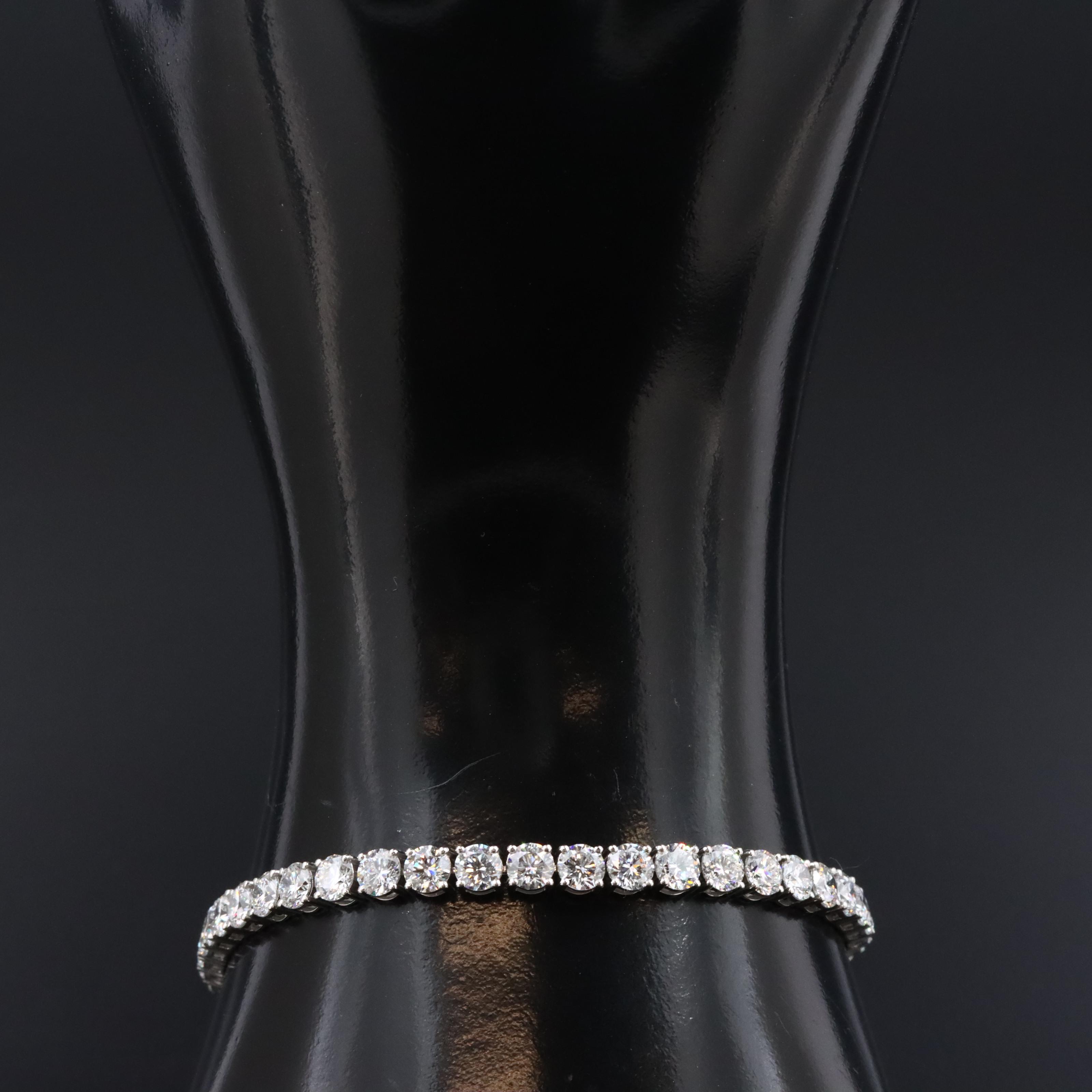 Platinum 12.19 CTW Lab Grown Diamond Line Bracelet