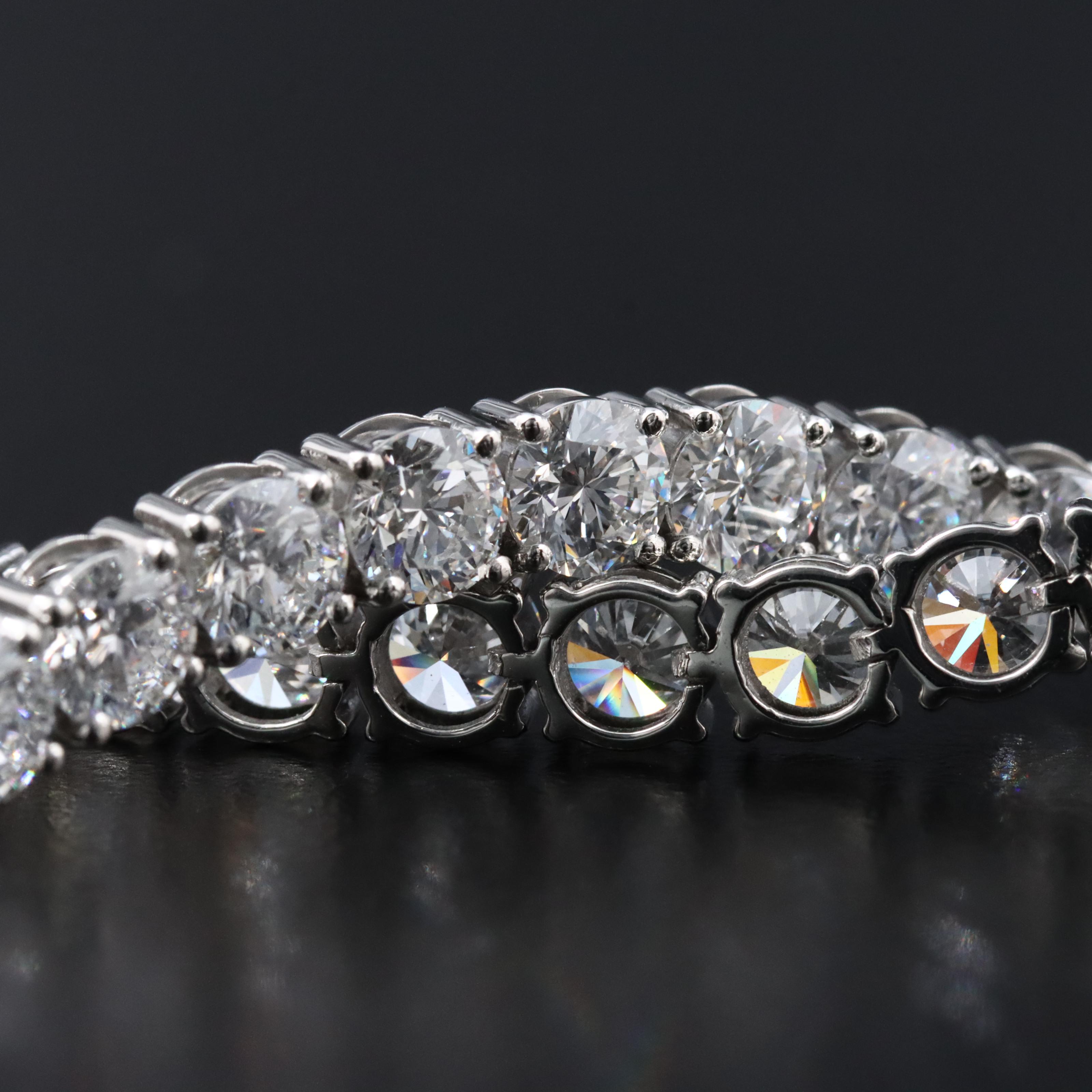 Platinum 12.19 CTW Lab Grown Diamond Line Bracelet