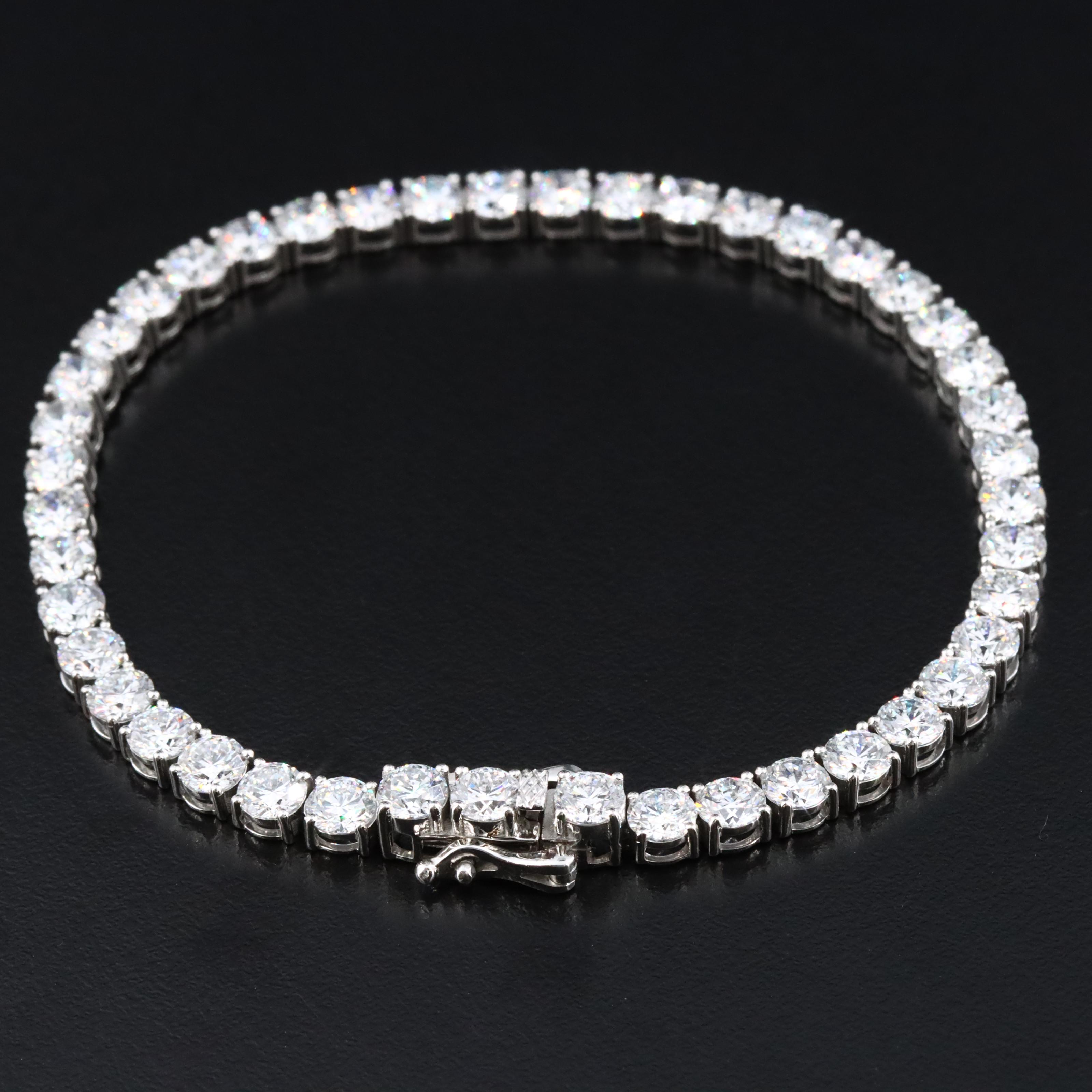 Platinum 12.19 CTW Lab Grown Diamond Line Bracelet