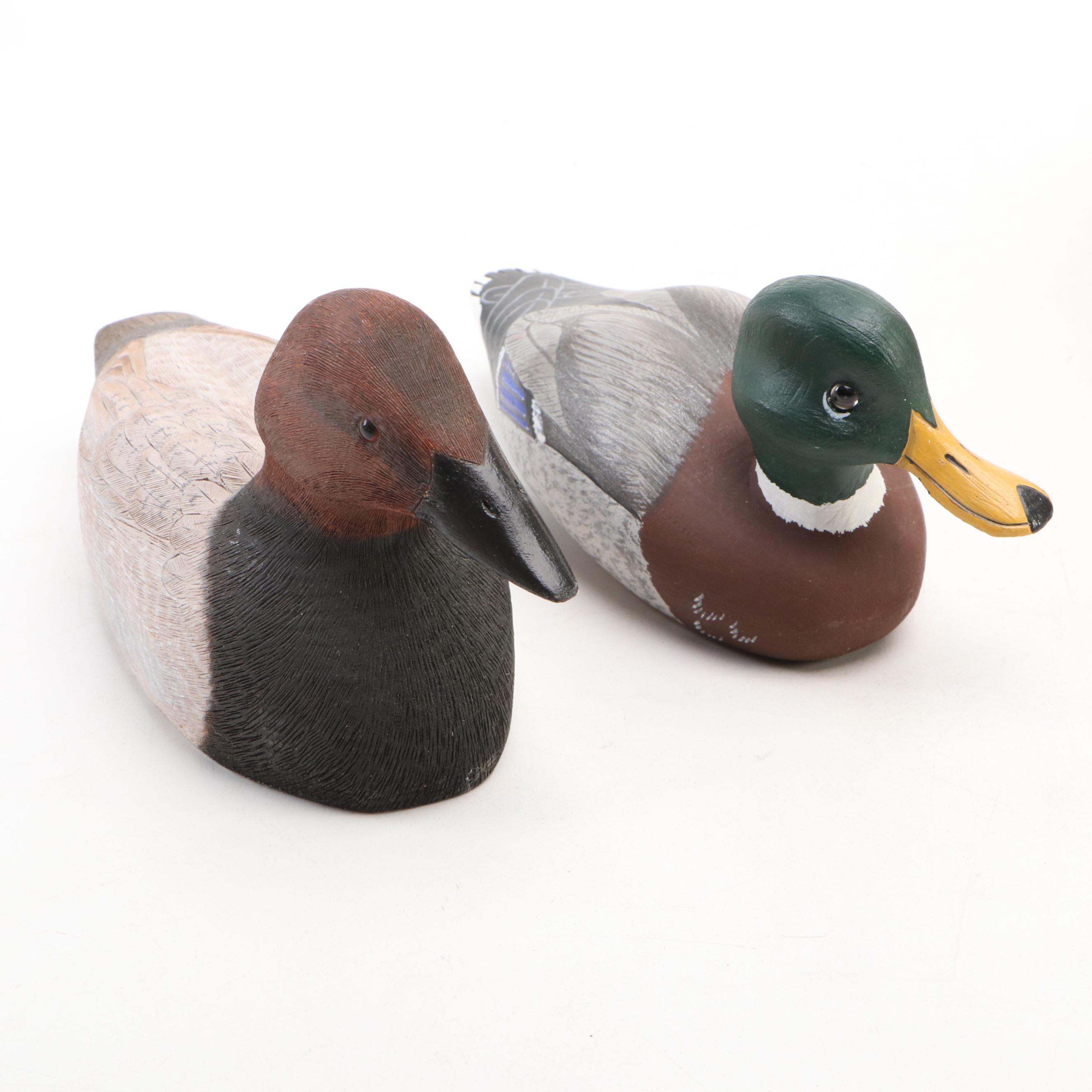 Gourd Birdhouse and Baskets with Duck Decoys and Bird Figure