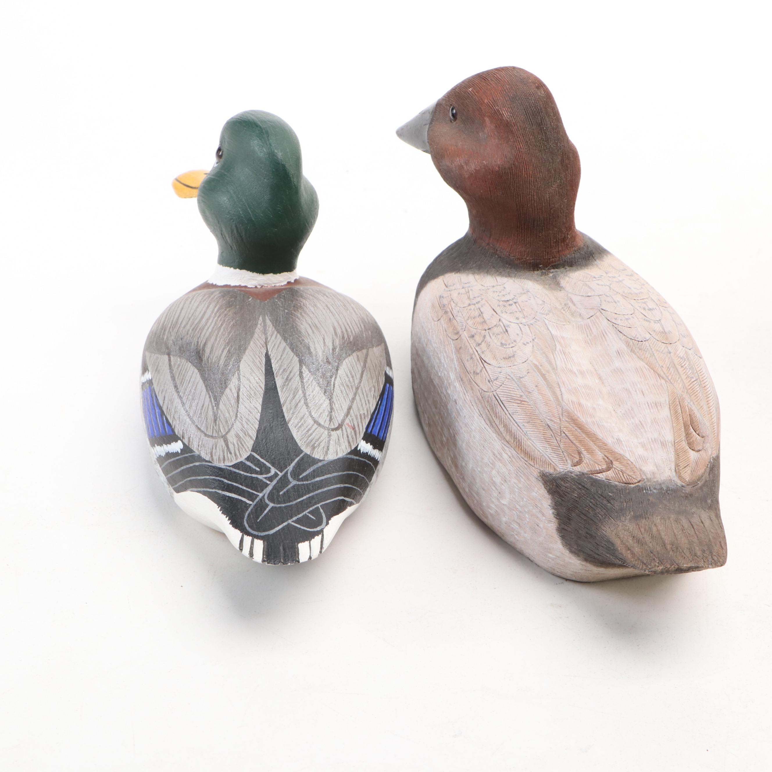 Gourd Birdhouse and Baskets with Duck Decoys and Bird Figure