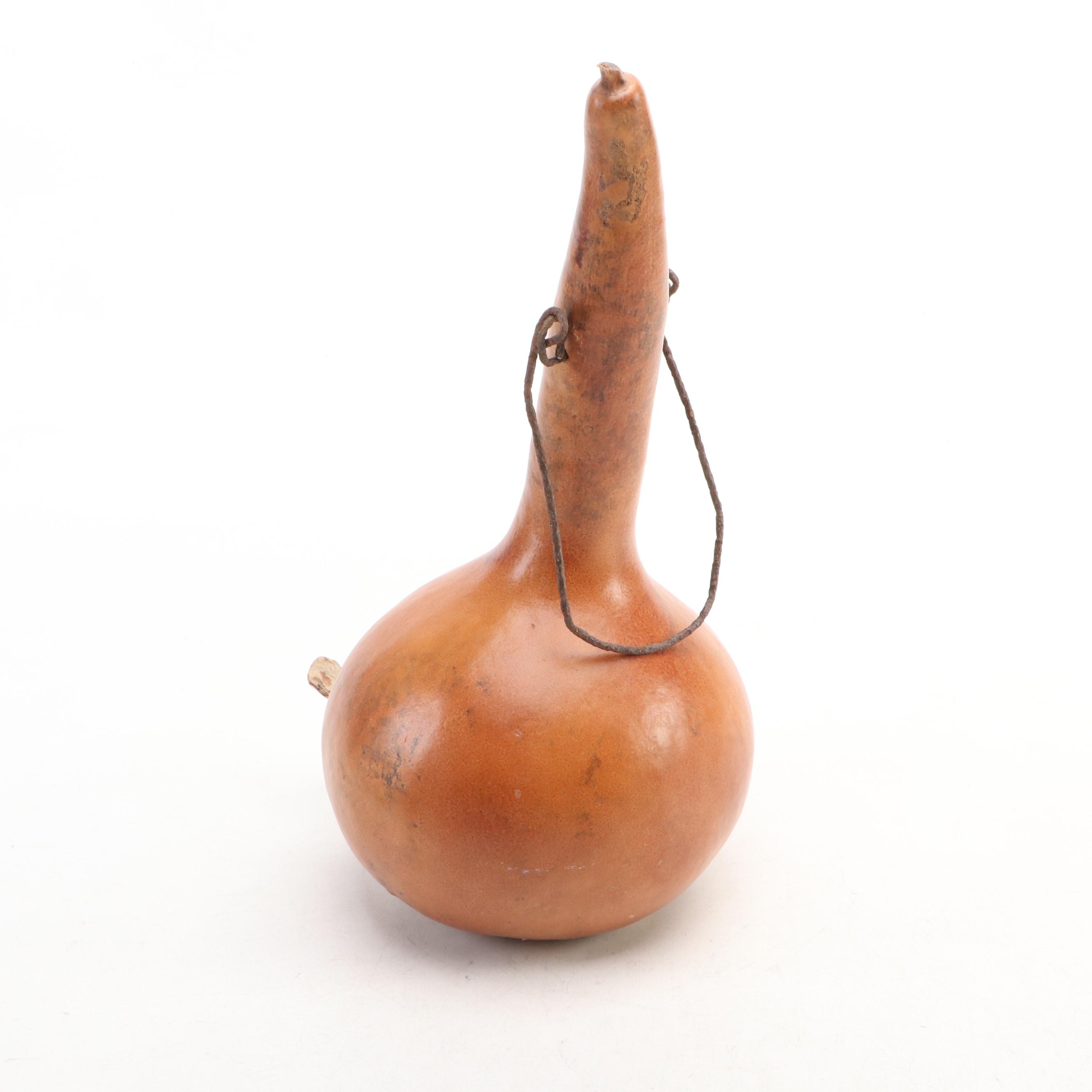 Gourd Birdhouse and Baskets with Duck Decoys and Bird Figure