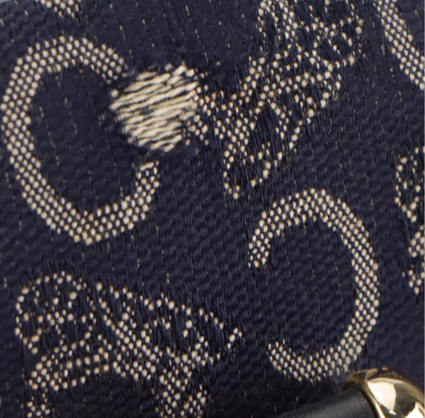 Celine Small Boston Handbag in Navy Blue C Carriage Canvas and Leather Trim