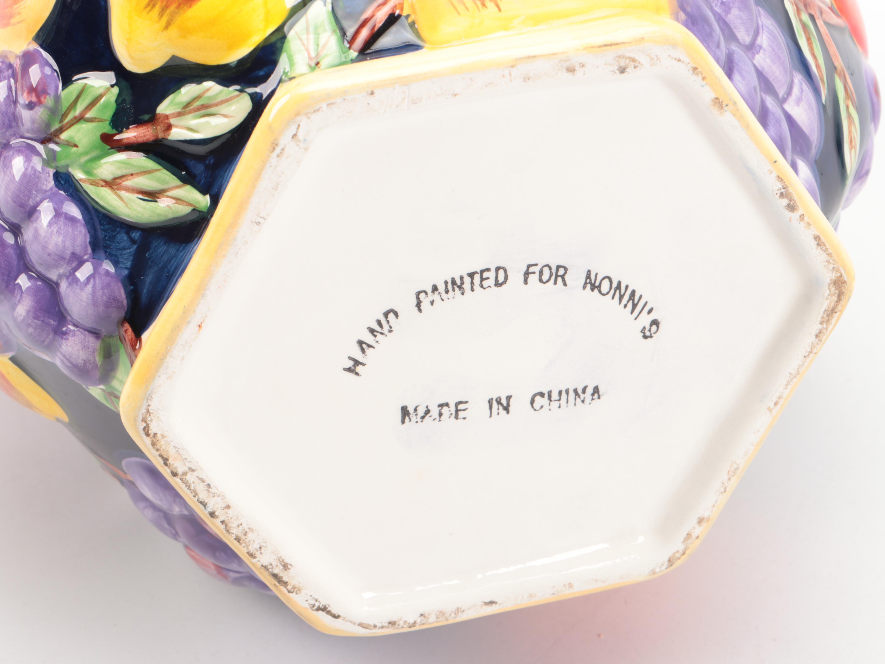 Italian Style Ceramic Hand-Painted Biscotti and Other Cookie Jars