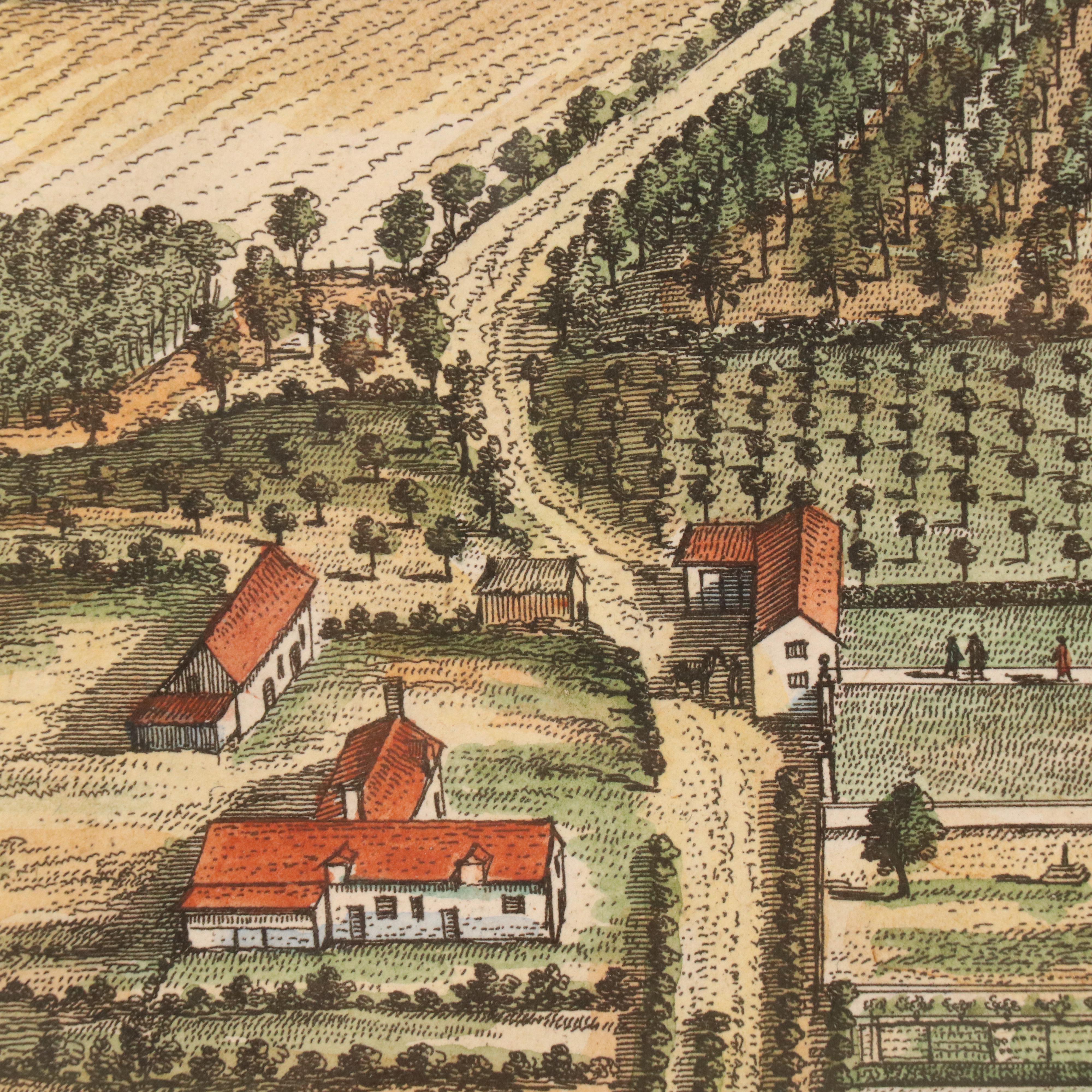 "Kip's Views" Johannes Kip After Leonard Knyff Hand-Colored Engravings, 18th C.