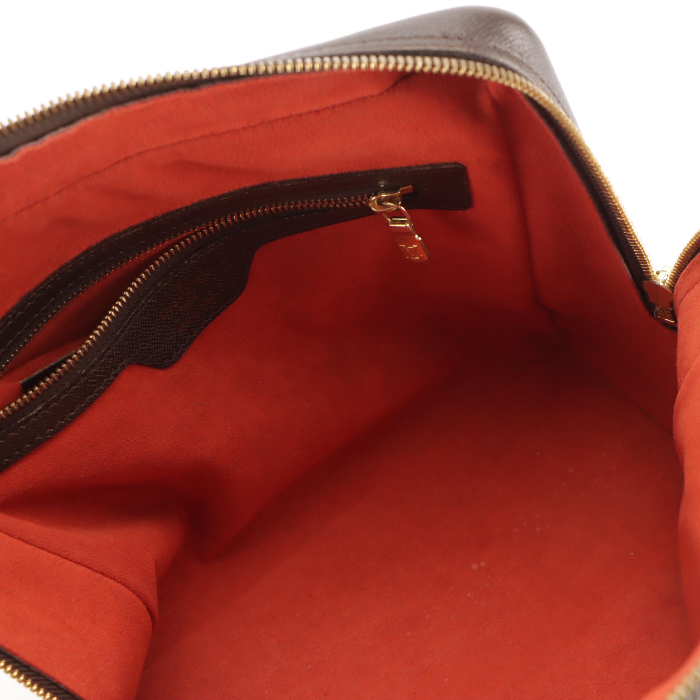 Louis Vuitton Brera Handbag in Damier Ebene Canvas and Leather Trim