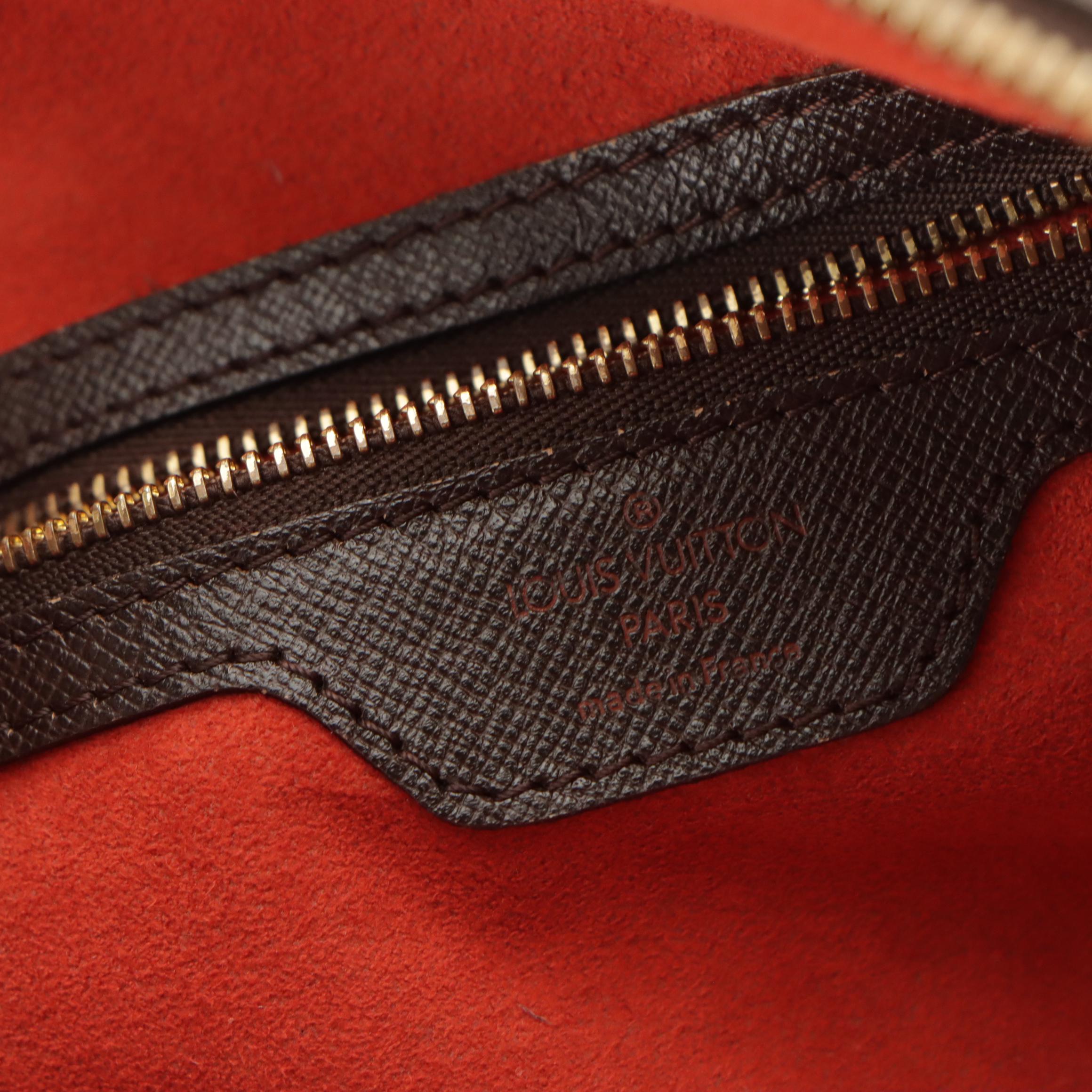 Louis Vuitton Brera Handbag in Damier Ebene Canvas and Leather Trim