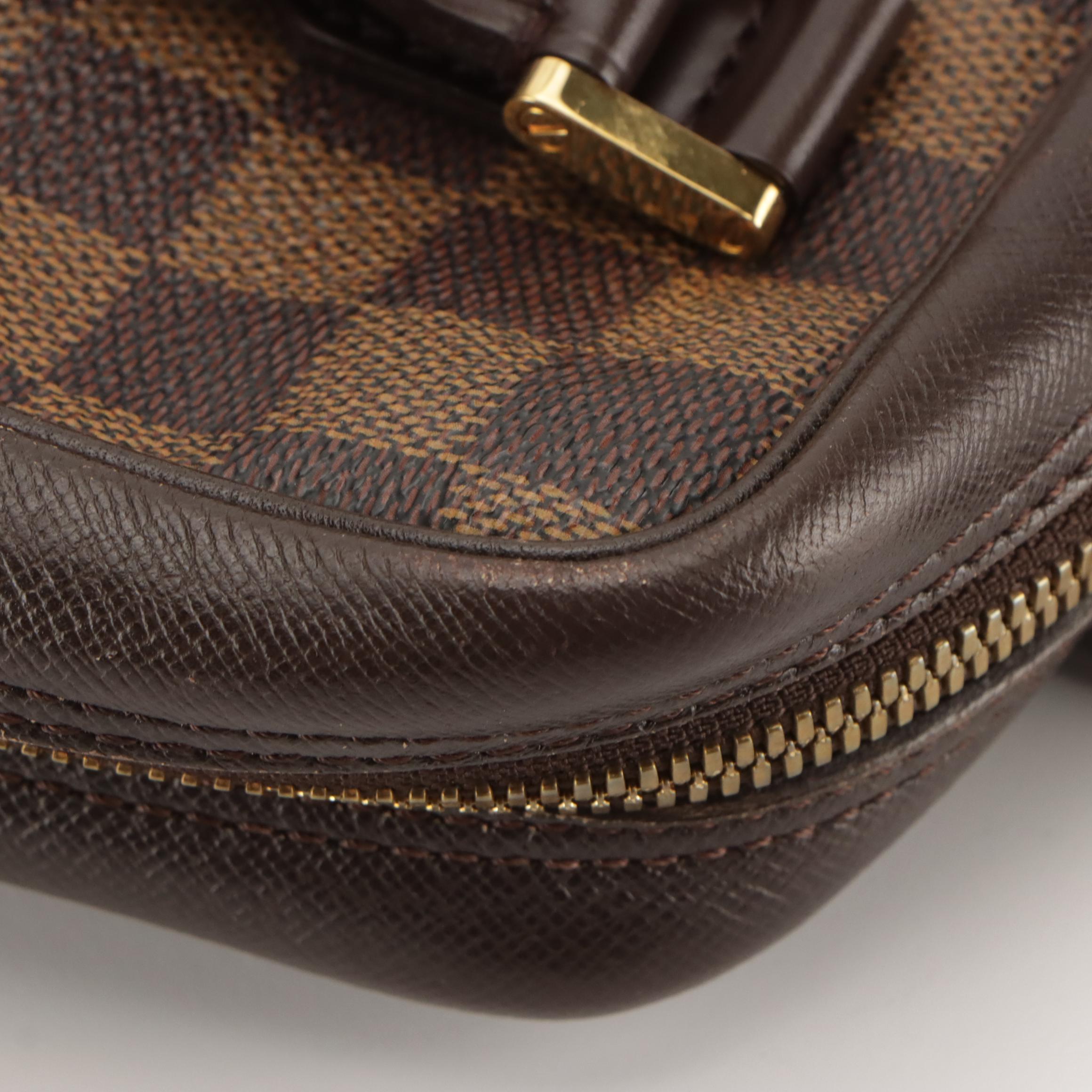 Louis Vuitton Brera Handbag in Damier Ebene Canvas and Leather Trim