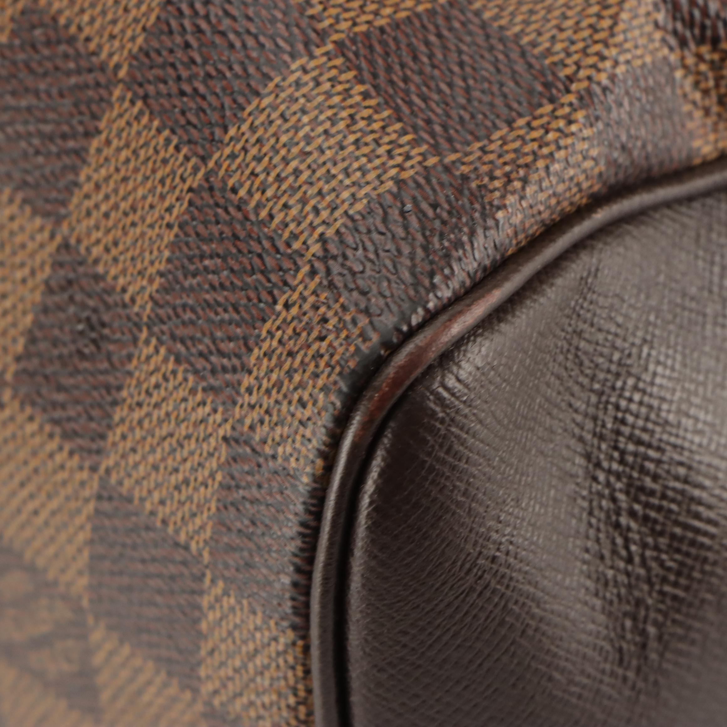 Louis Vuitton Brera Handbag in Damier Ebene Canvas and Leather Trim