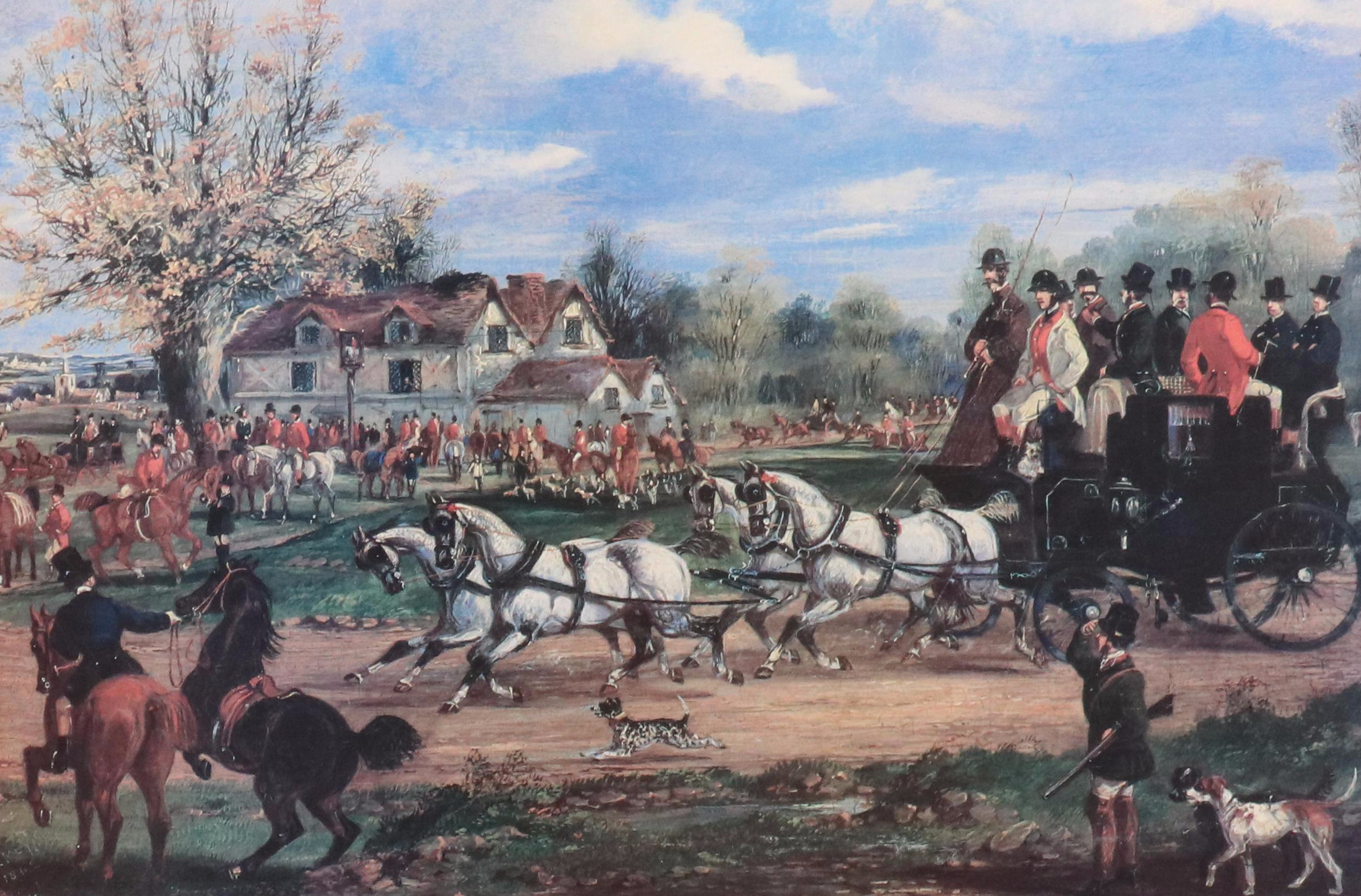 After Samuel Henry Gordon Alken Offset Lithograph "A Stage Coach Passing a Meet"