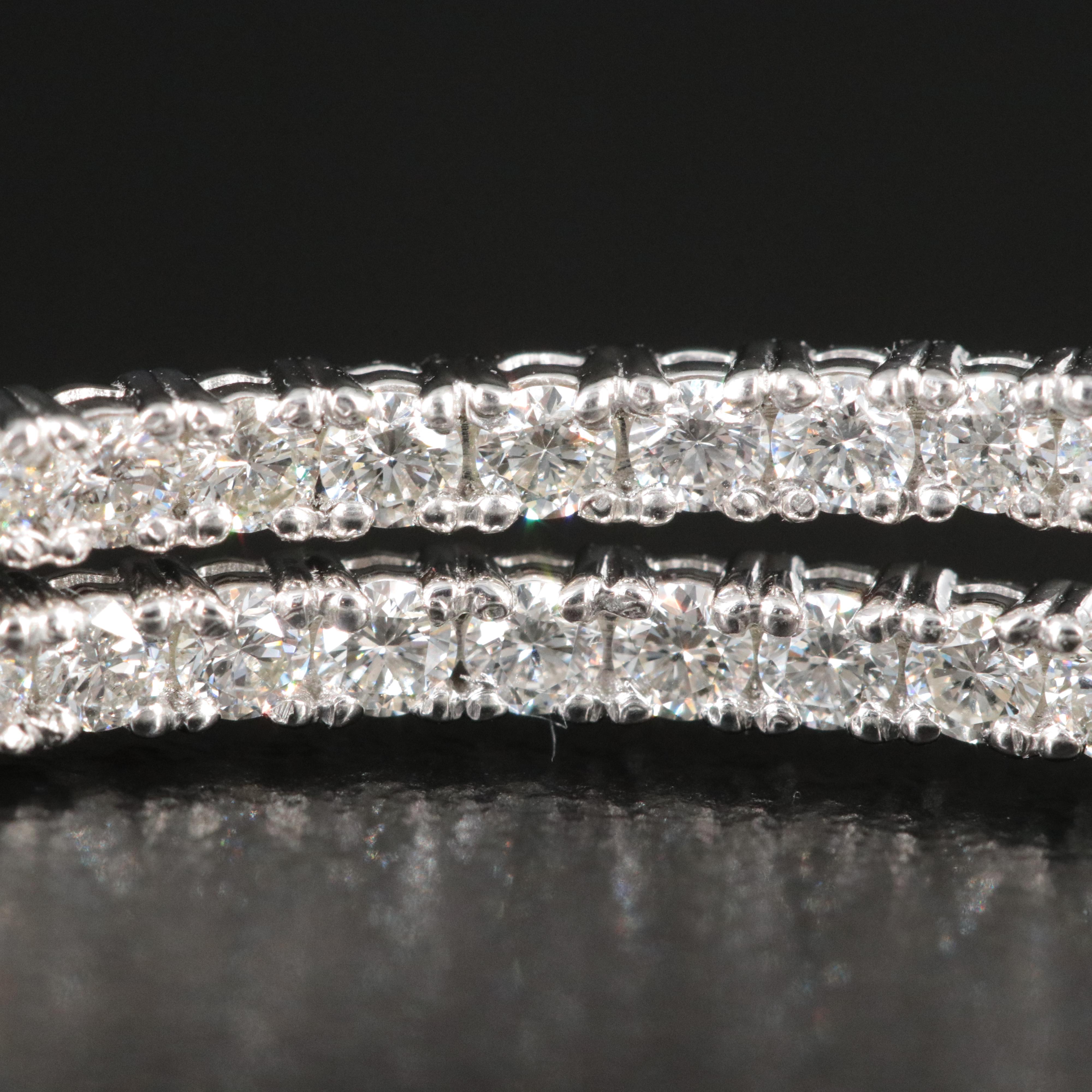 Platinum 2.94 CTW Diamond Inside Out Hoop Earrings