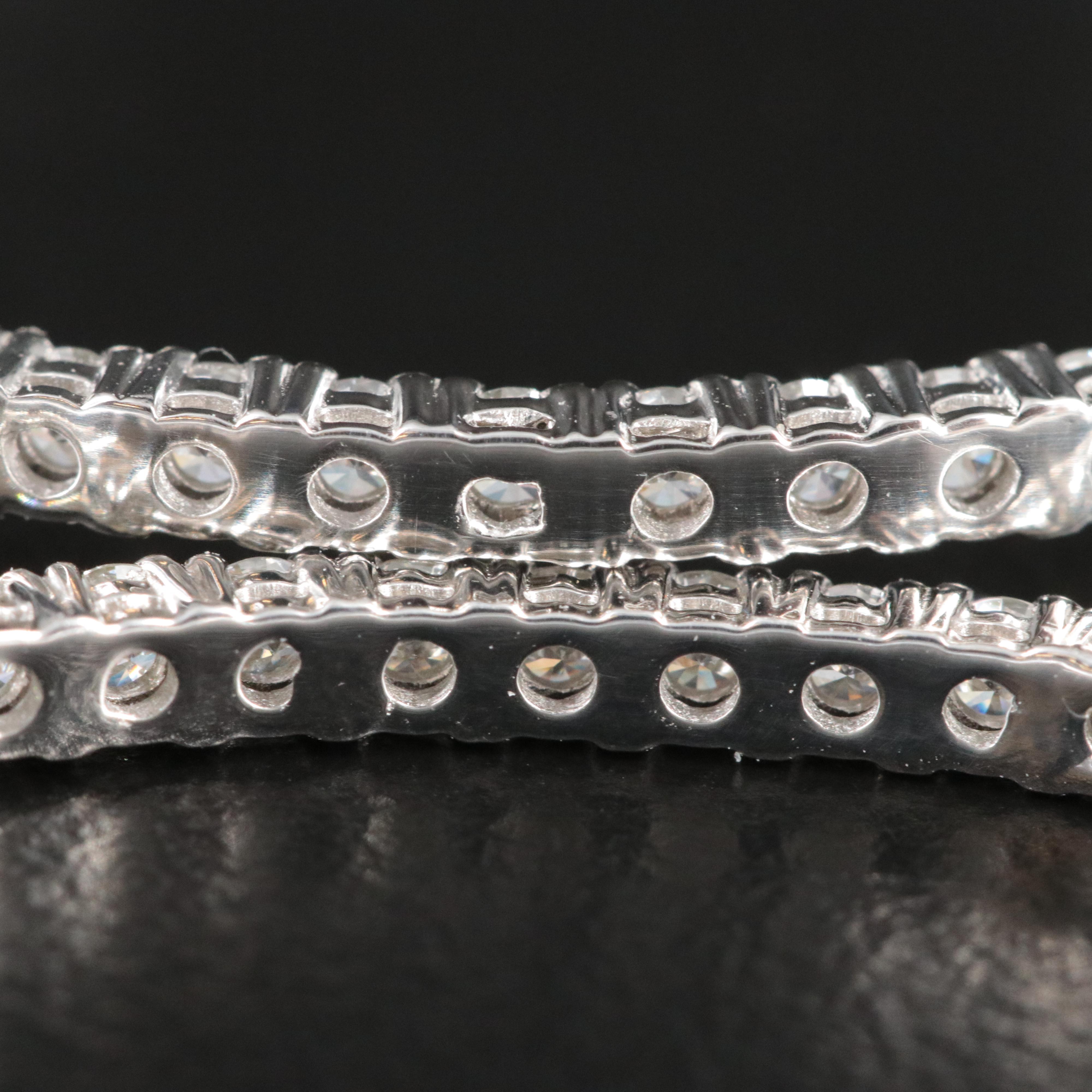 Platinum 2.94 CTW Diamond Inside Out Hoop Earrings