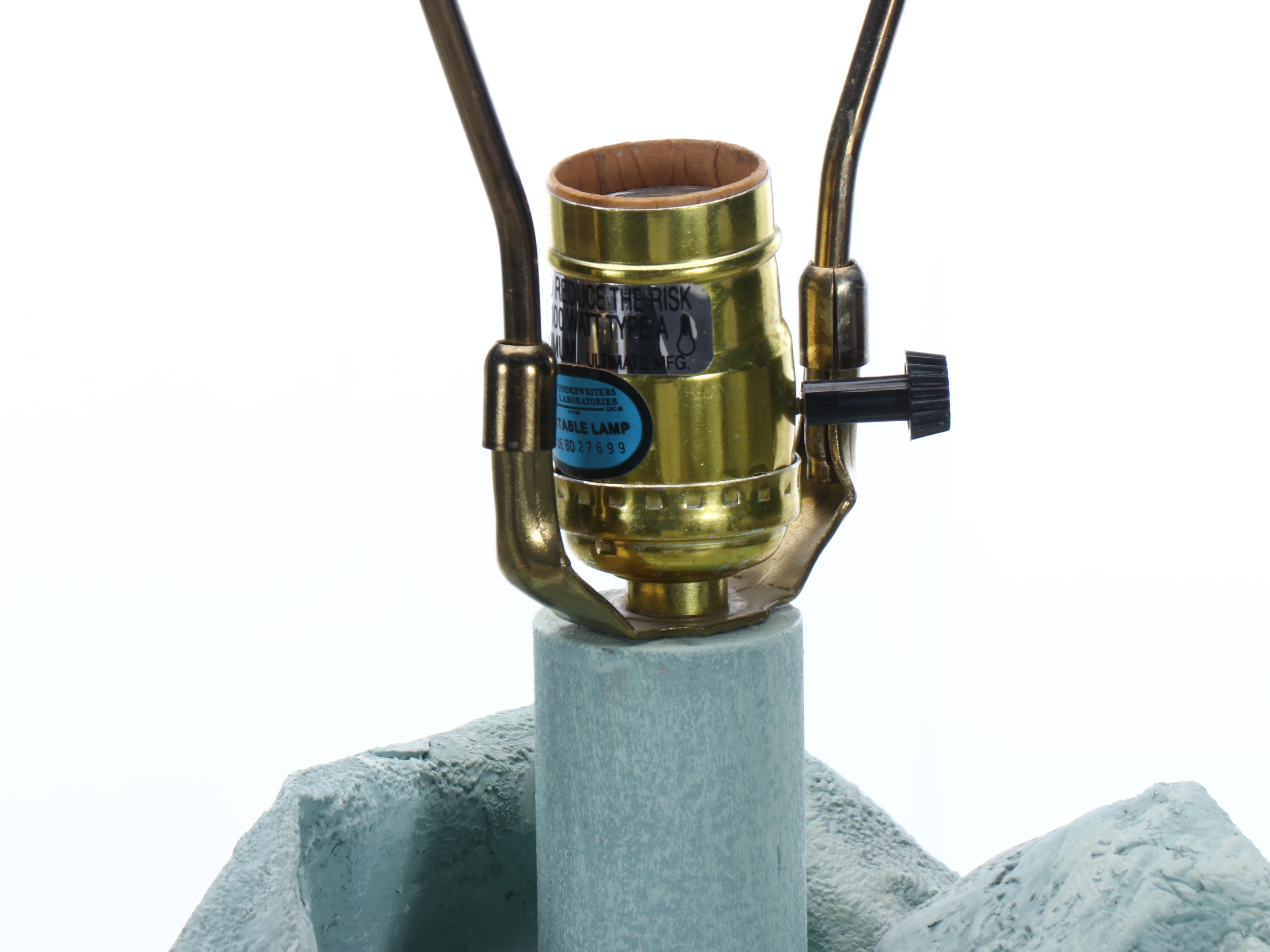 John Dickinson Style Plaster Draped Knotted Fabric Floor Lamp, Coolie Shade