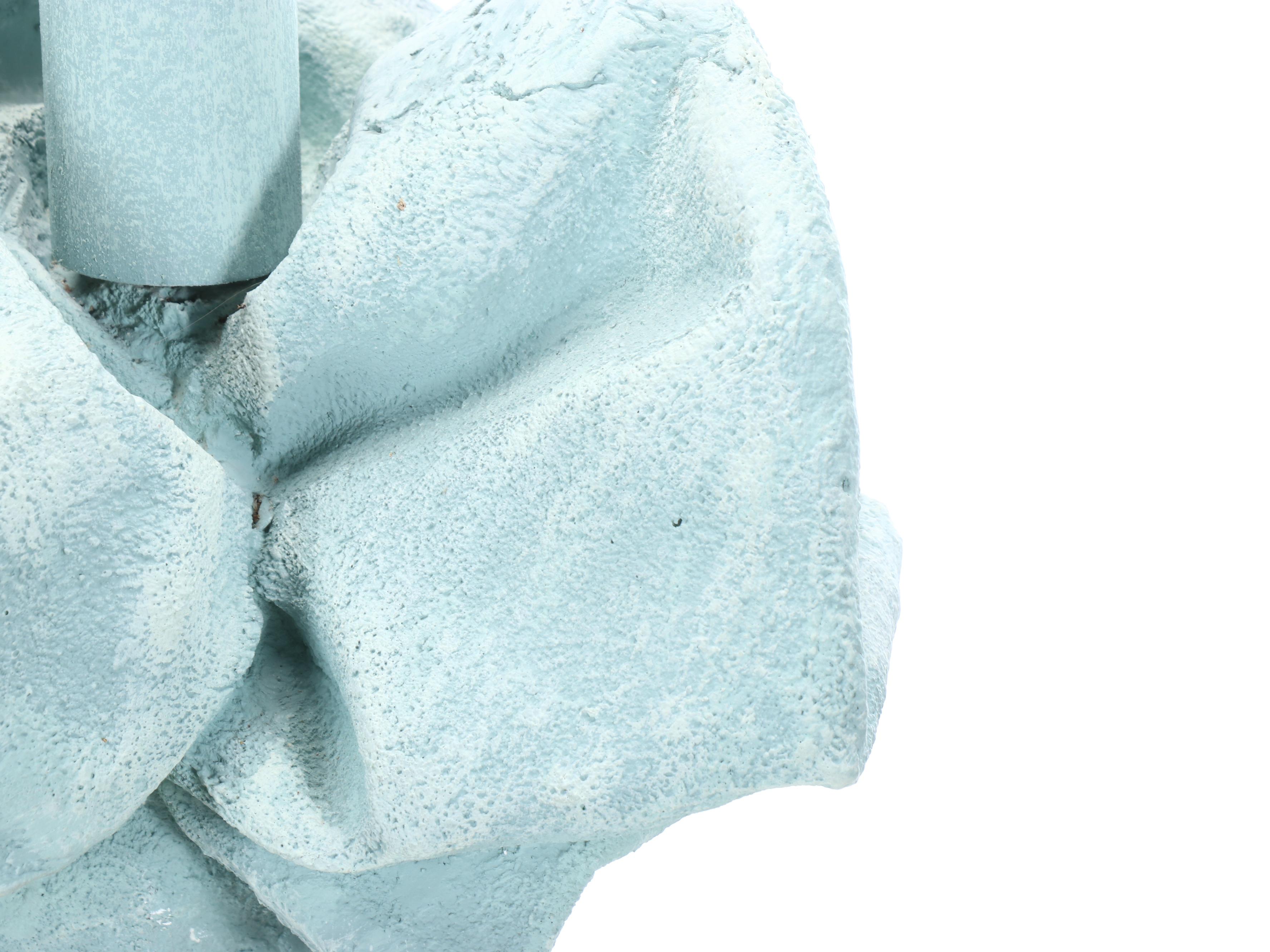 John Dickinson Style Plaster Draped Knotted Fabric Floor Lamp, Coolie Shade