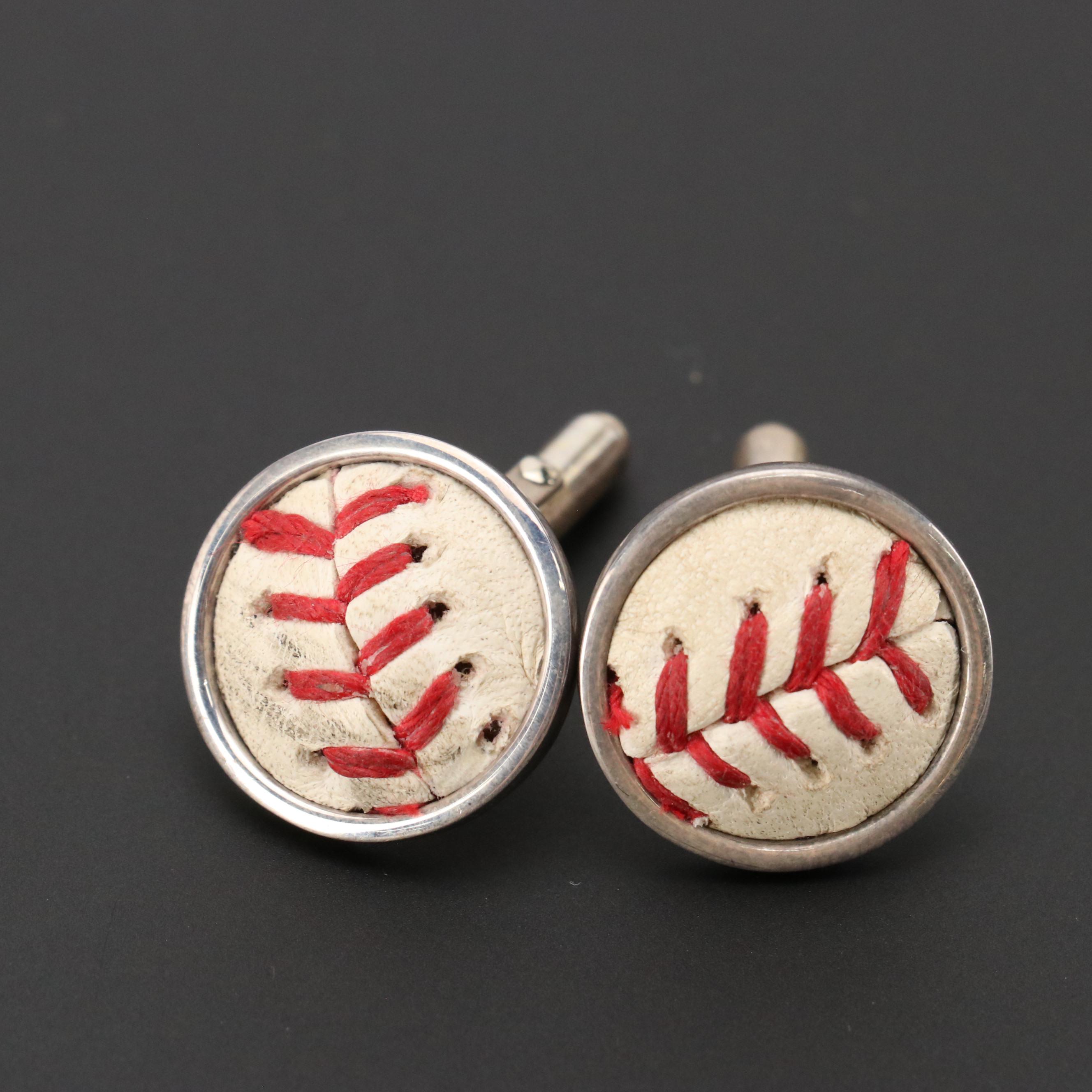 Tokens & Icons Game-Used Baseball Cufflinks, JoS. A. Bank Onyx Cufflinks, More