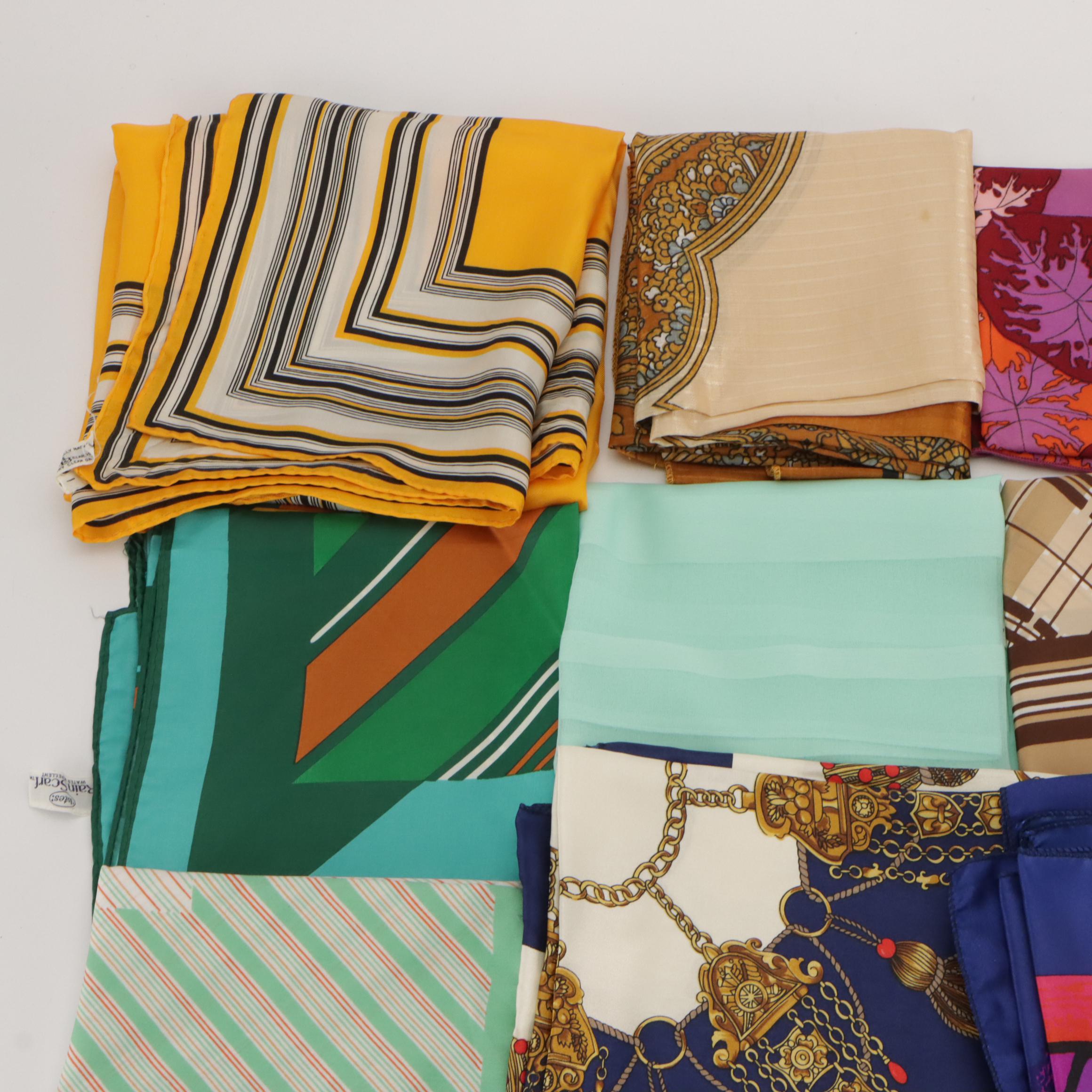 Patterned Silk Scarves Featuring Totes and Baar & Beards