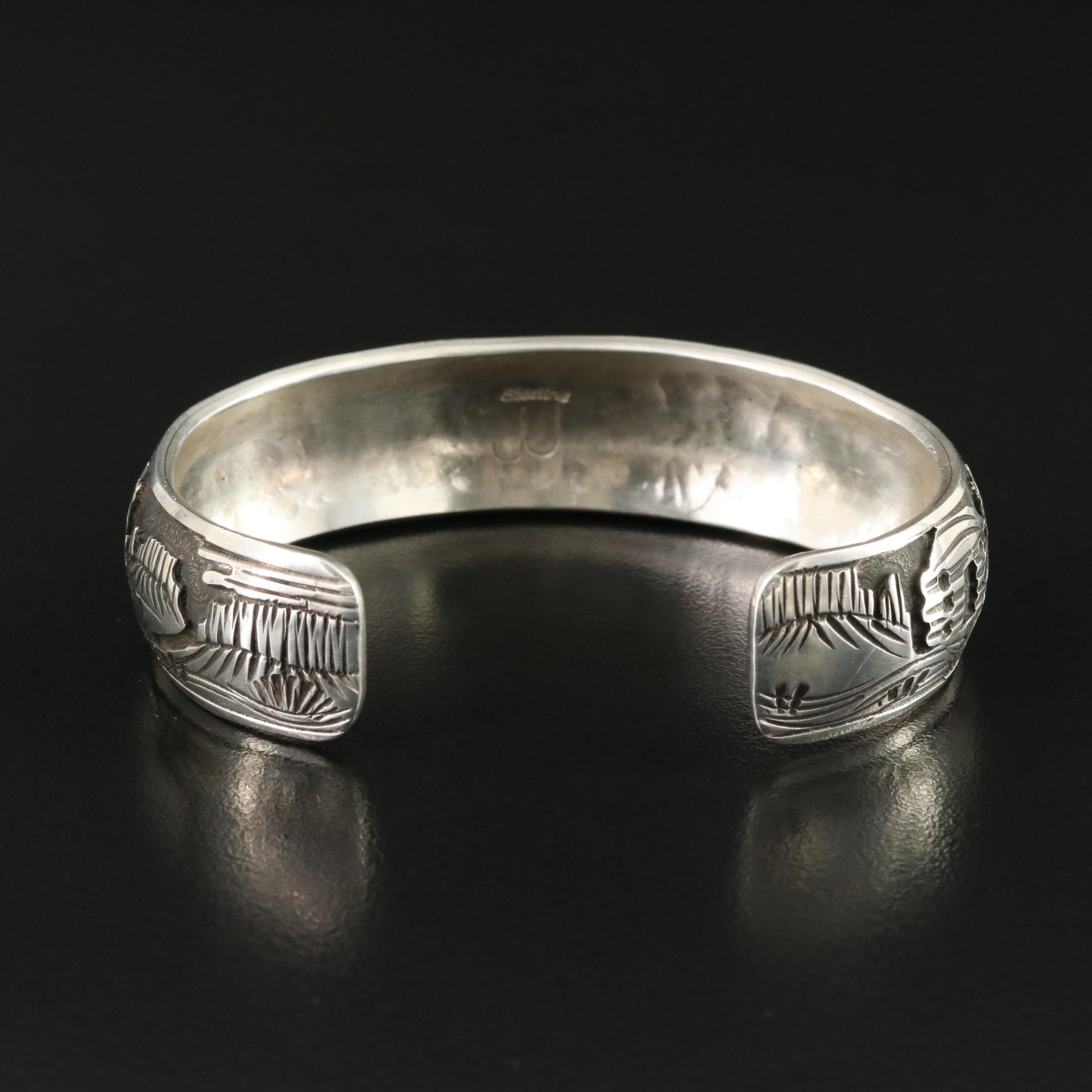 Southwestern Sterling Storyteller Overlay Cuff