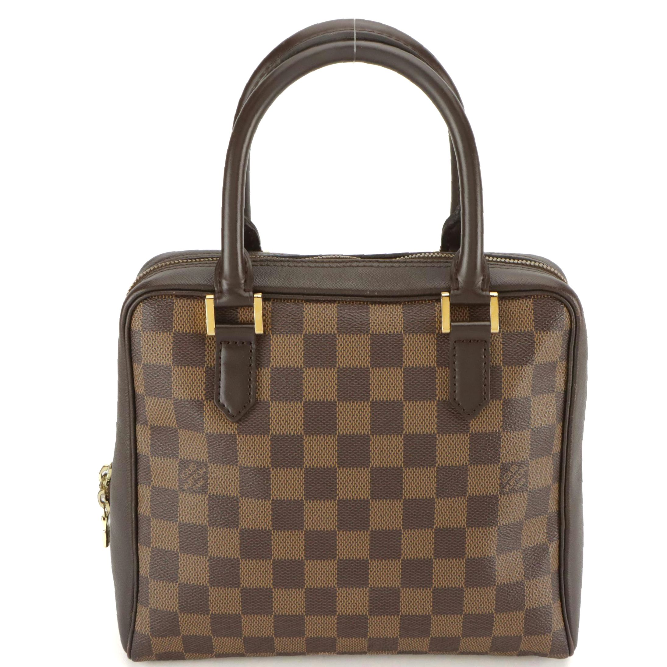 Louis Vuitton Brera Handbag in Damier Ebene Canvas and Leather Trim