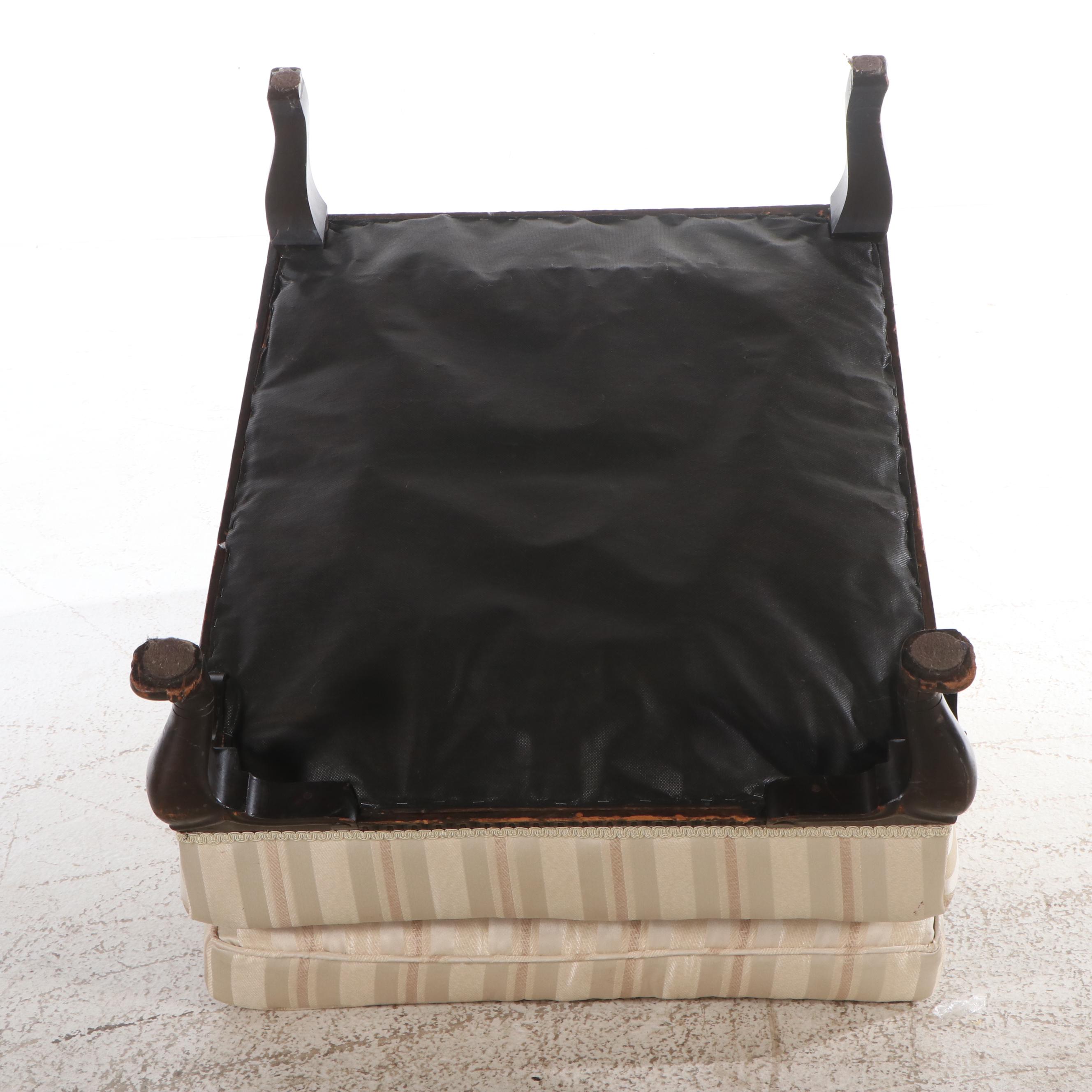 Striped Armchair with Ottoman