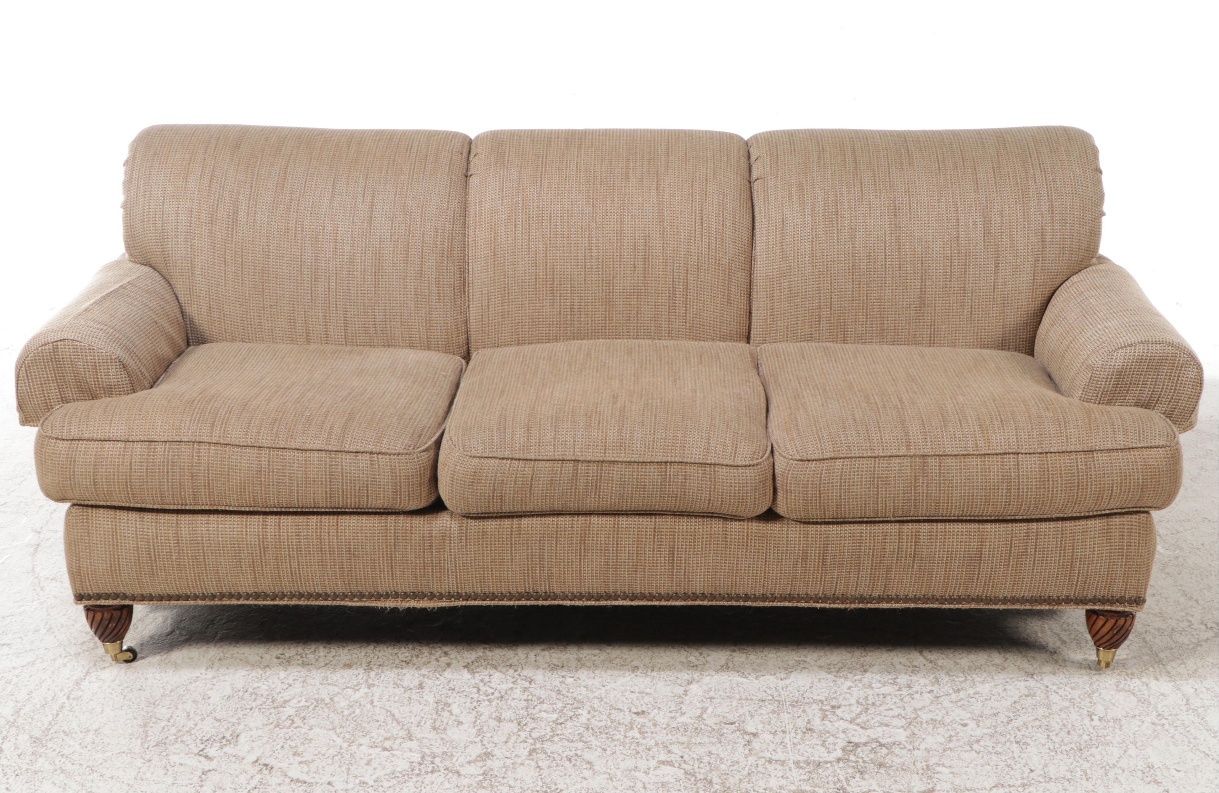 Highland House Tan Upholstered Sofa