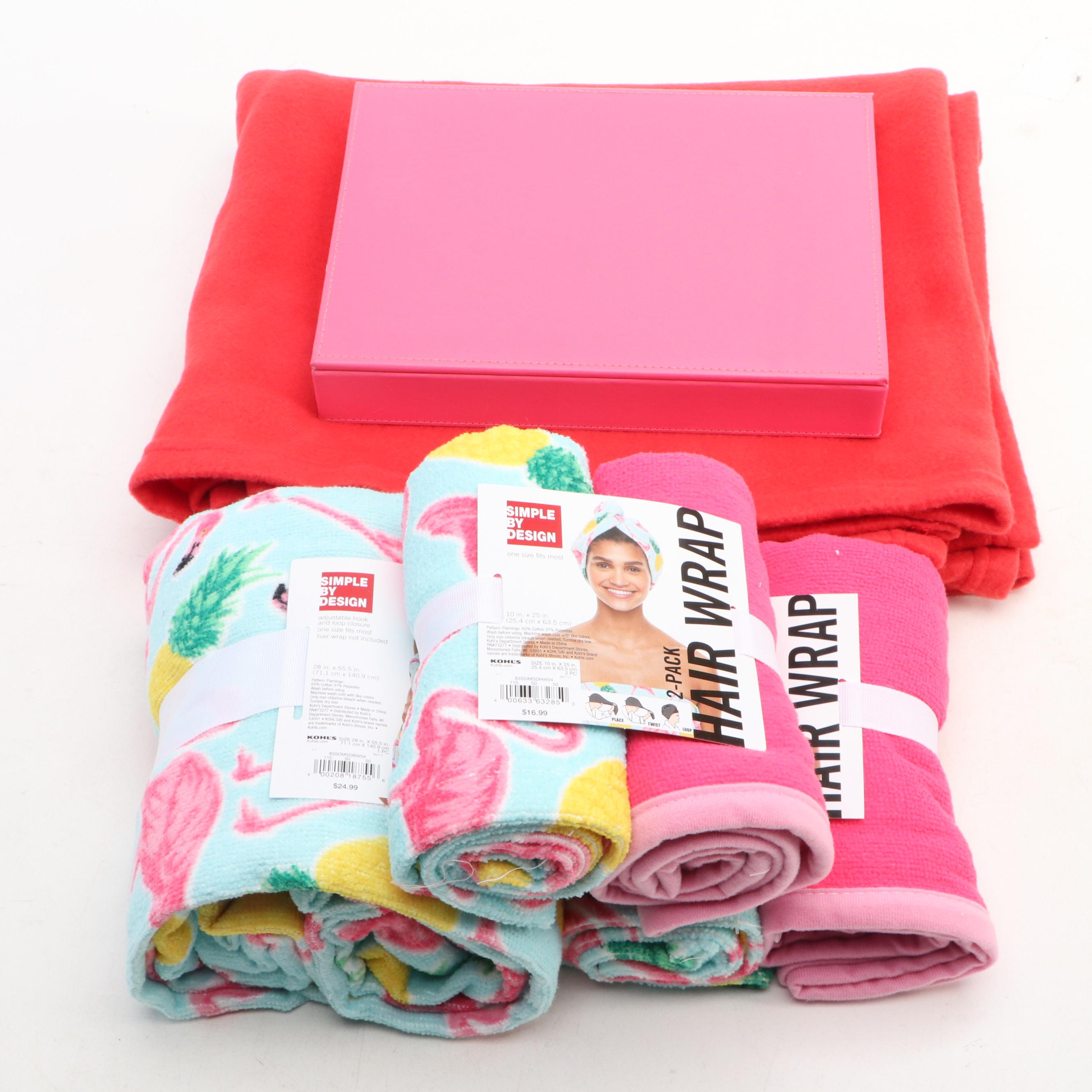 Simple by Design Flamingo Body and Hair Wraps with Jewelry Box