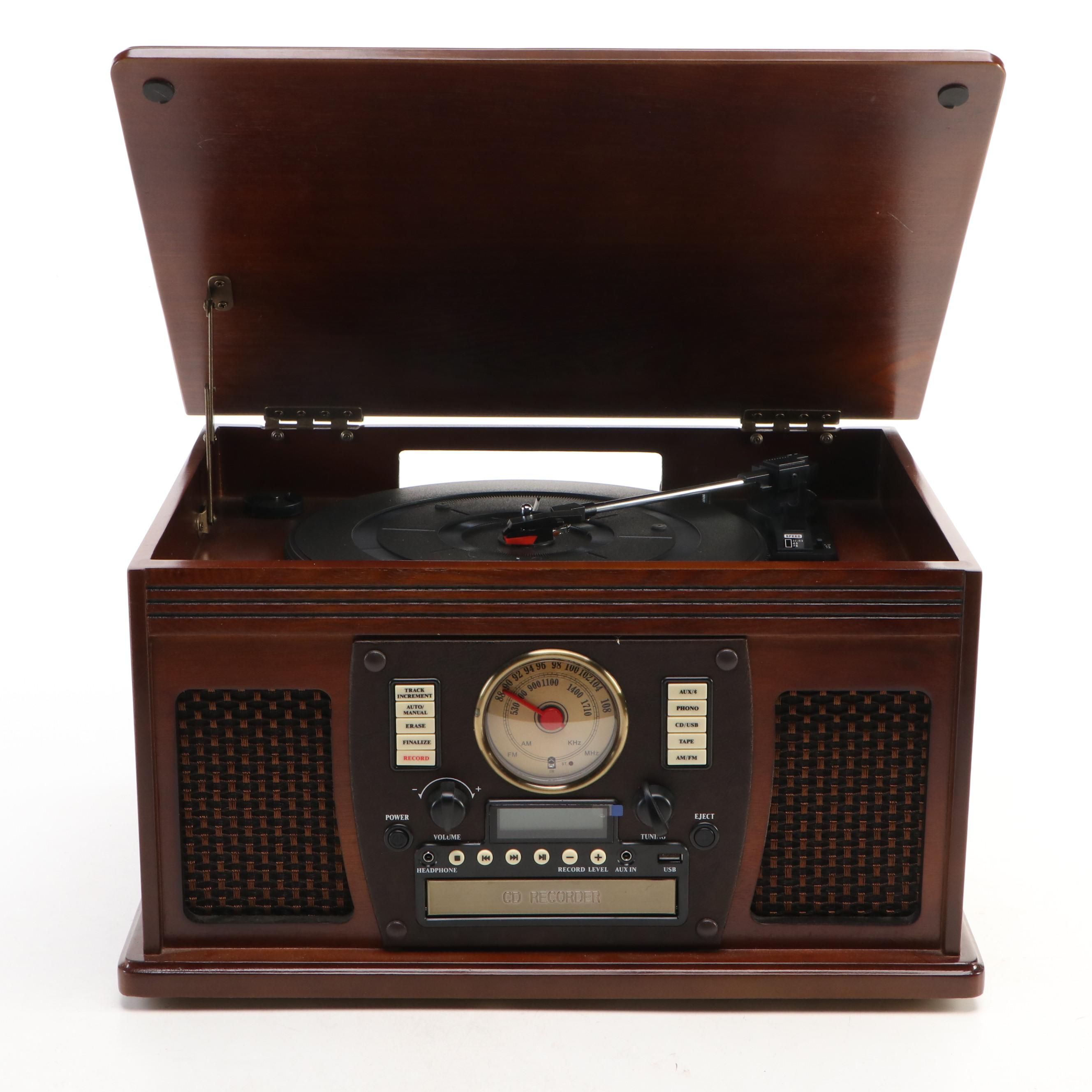 Innovative Technology Victrola Style Combination Radio Record Player, 2015