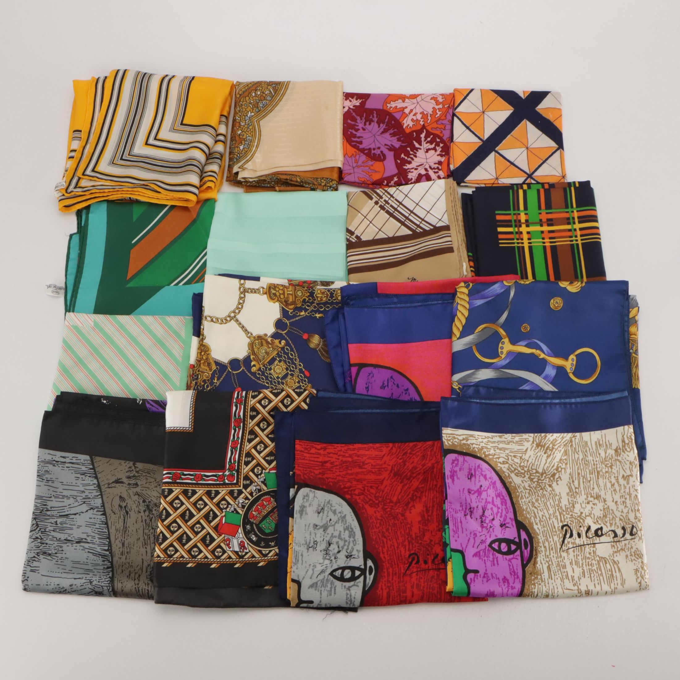 Patterned Silk Scarves Featuring Totes and Baar & Beards