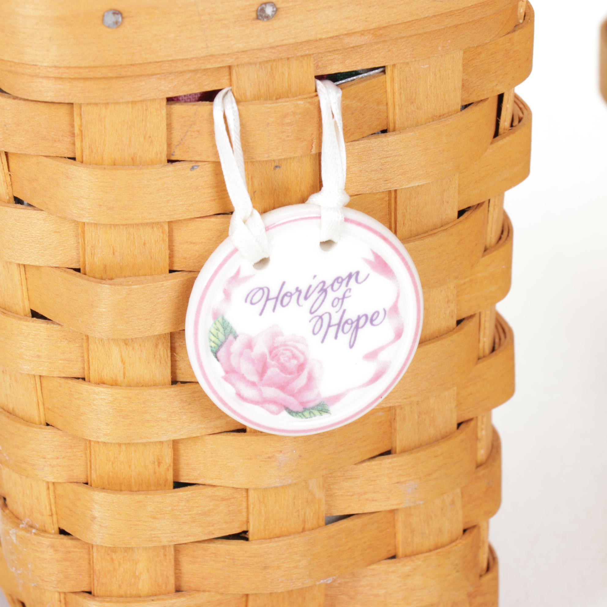 Longaberger "Horizon of Hope" & Other Woven Baskets with Liners