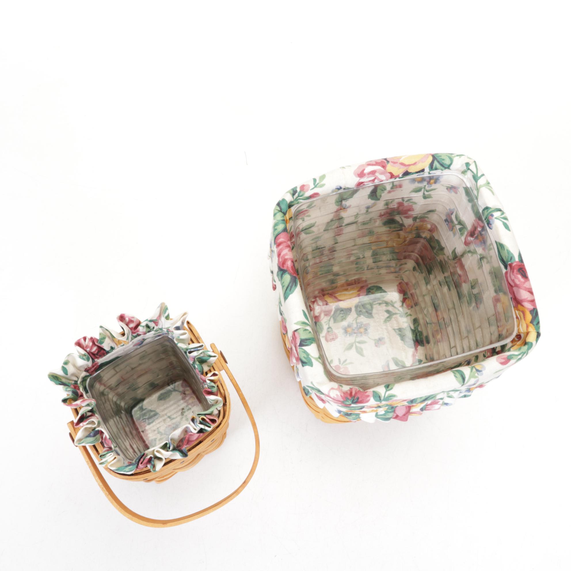 Longaberger "Horizon of Hope" & Other Woven Baskets with Liners