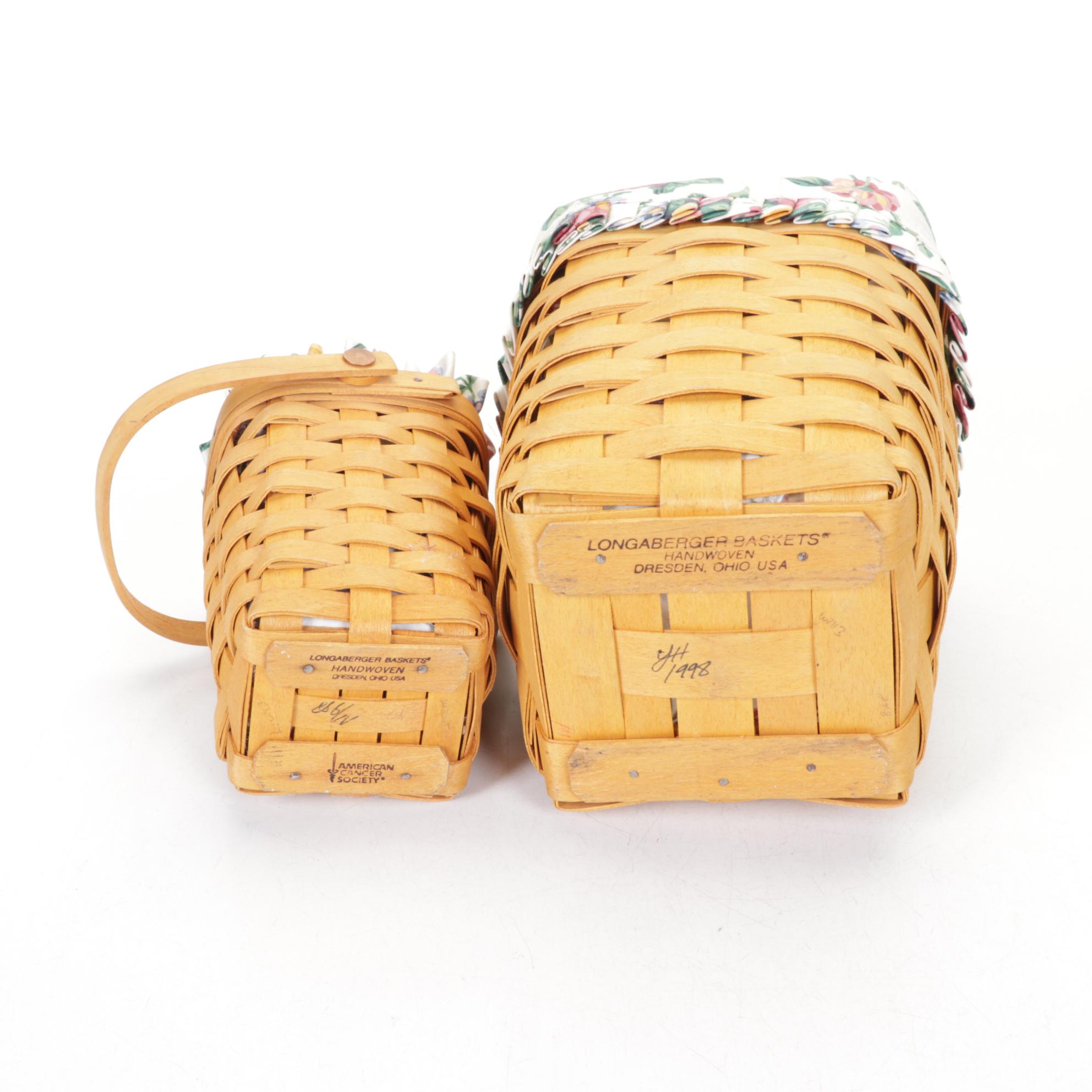 Longaberger "Horizon of Hope" & Other Woven Baskets with Liners