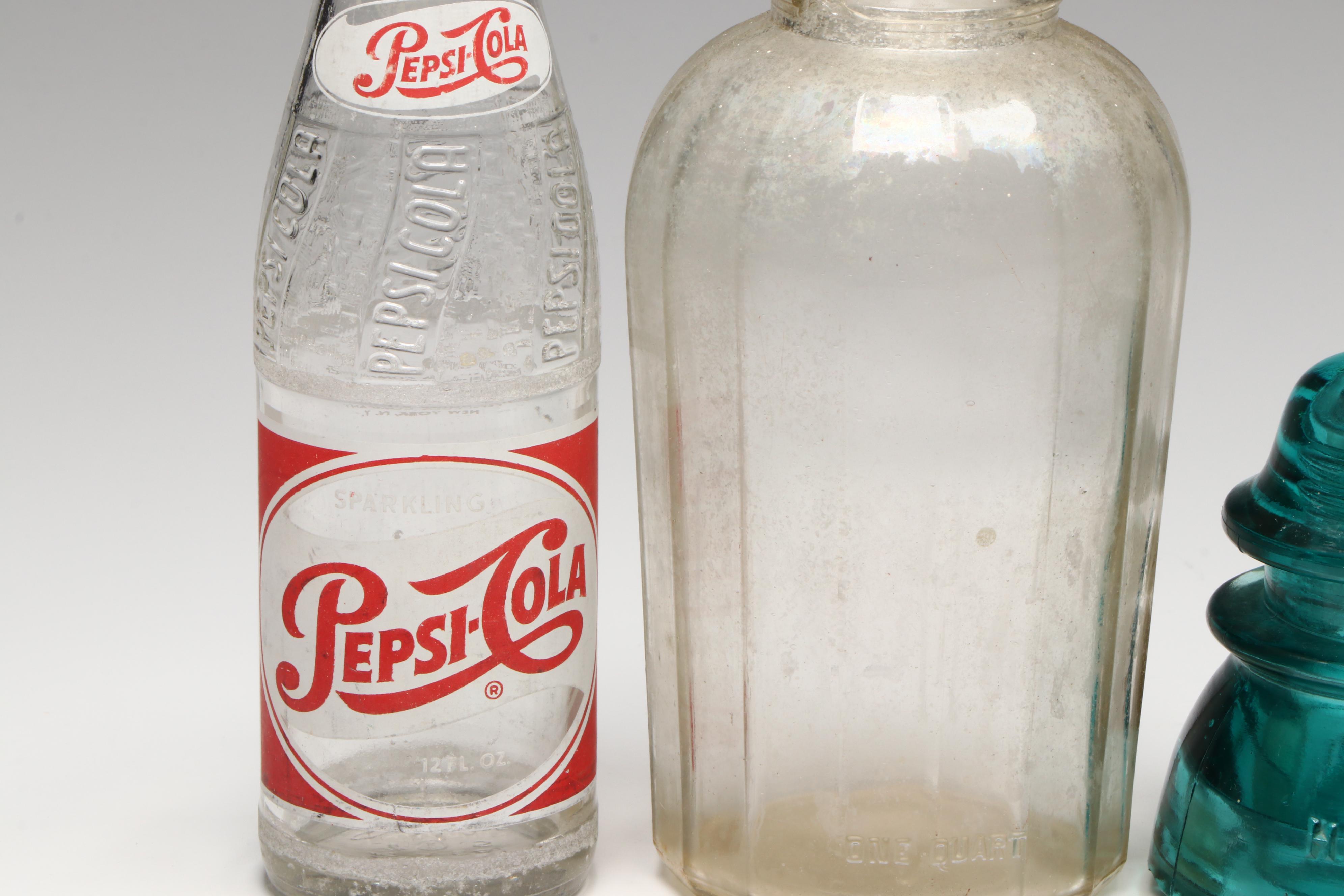 Hemingray Glass & Locke High-Top Ceramic Insulators, Hazel Atlas 1-Gal Jug, More