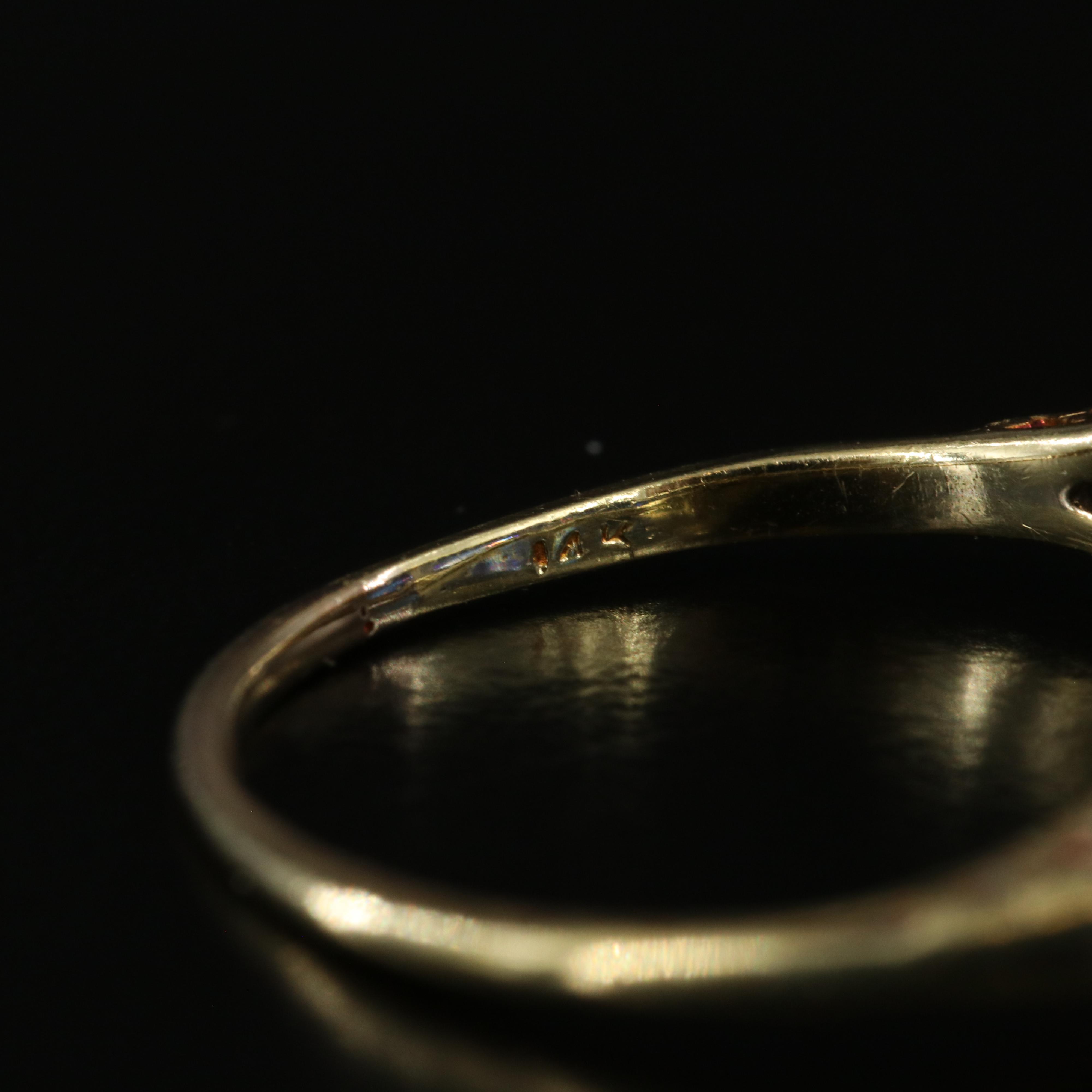 Antique 14K Sapphire Three Stone Ring