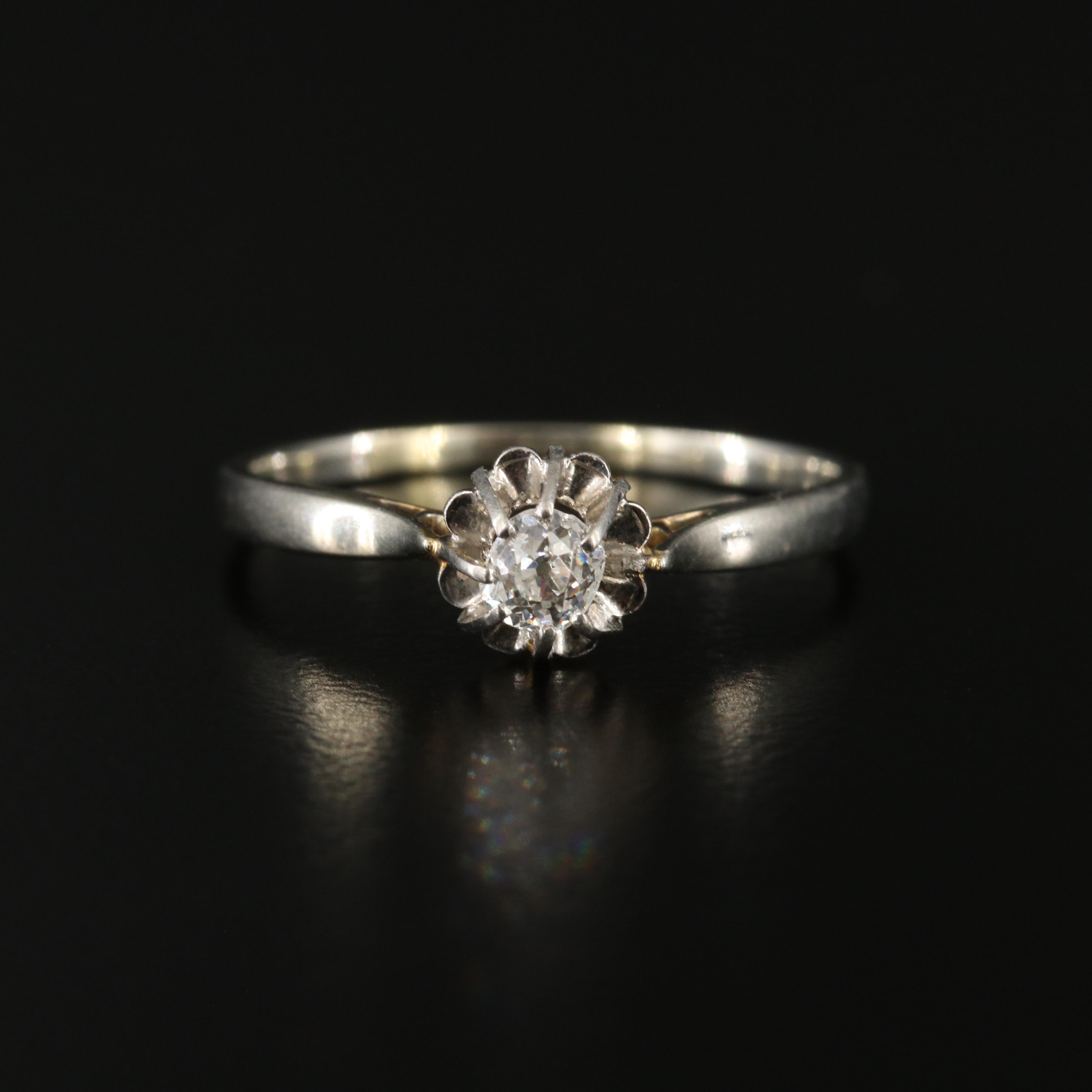 Antique 18K 0.19 CT Diamond Solitaire Ring