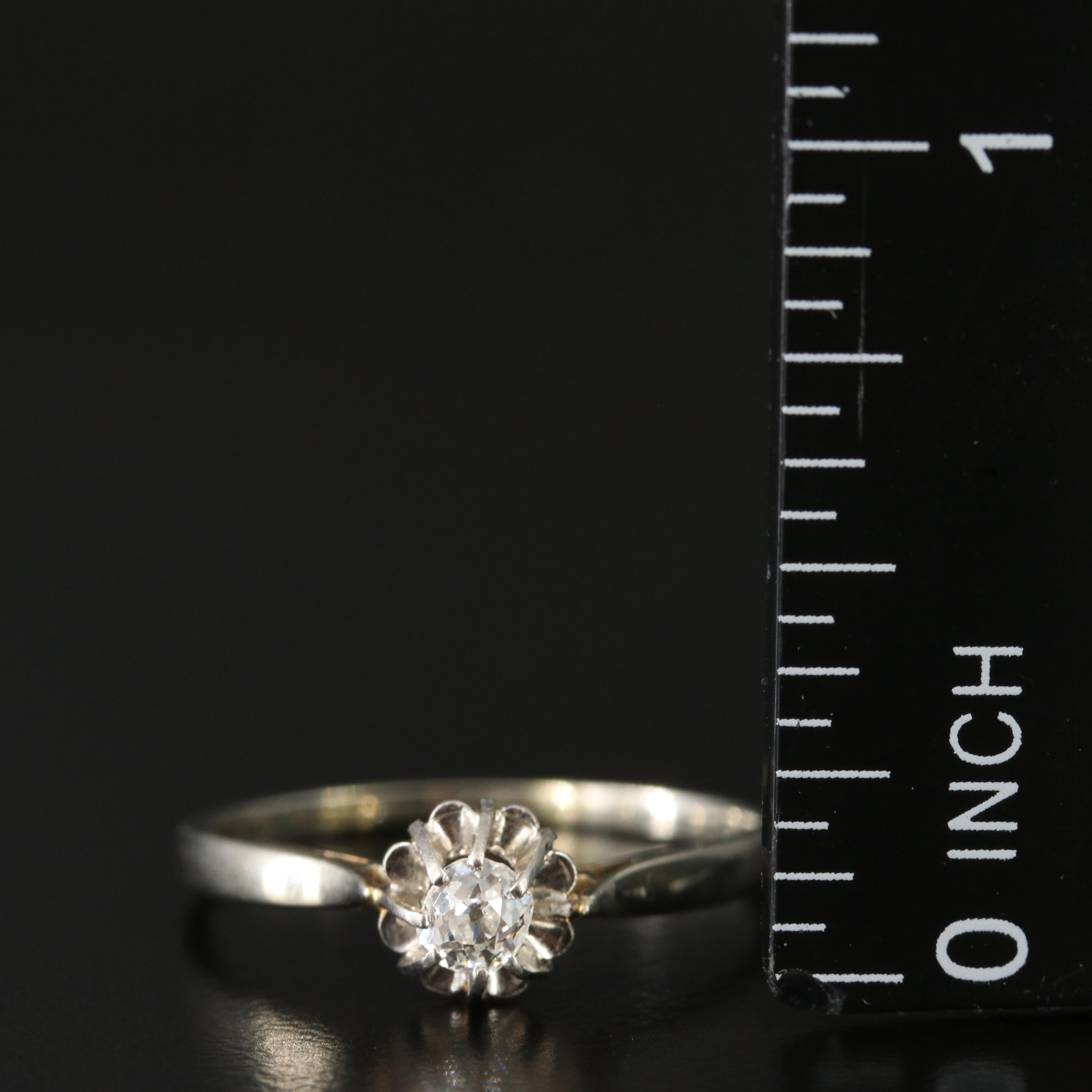 Antique 18K 0.19 CT Diamond Solitaire Ring