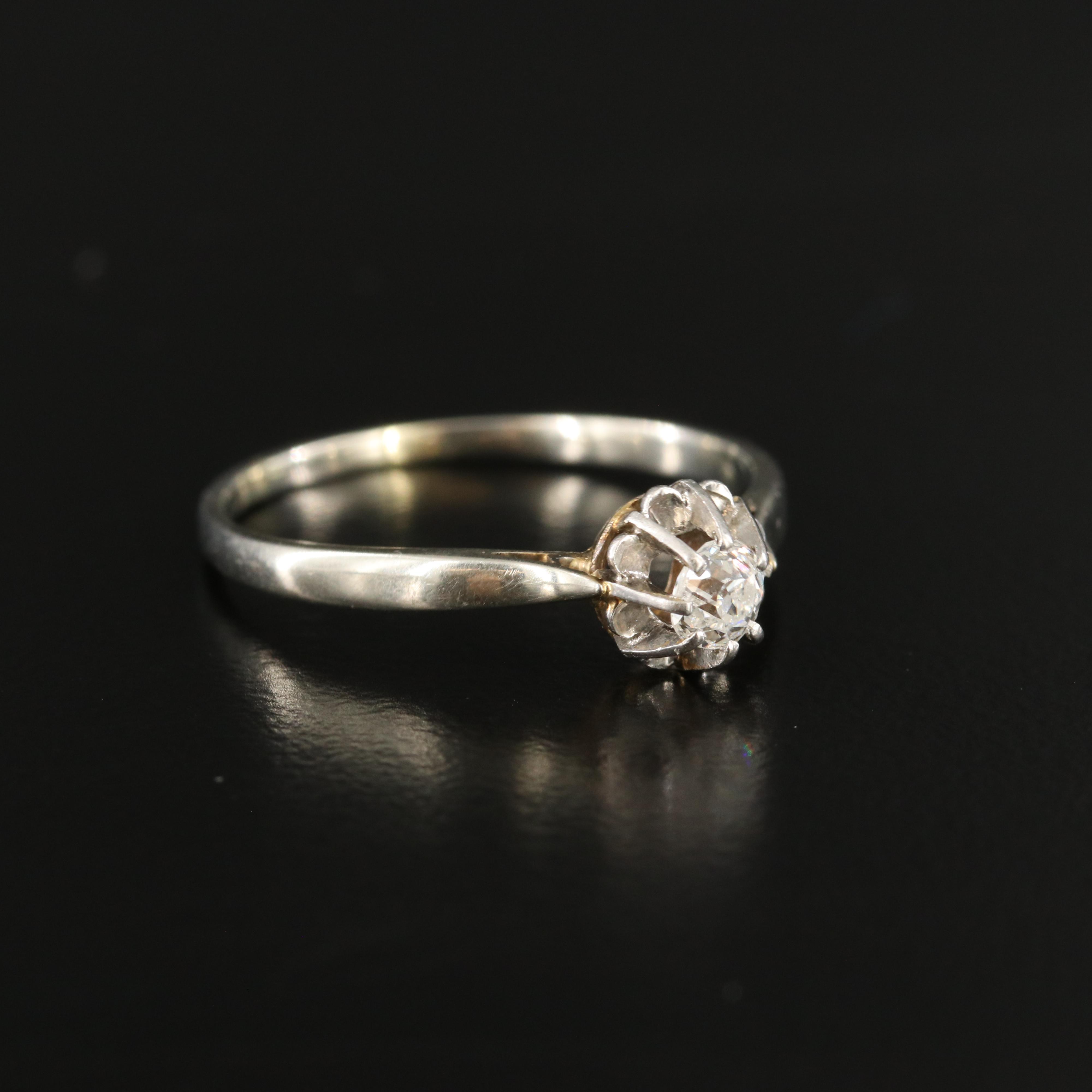 Antique 18K 0.19 CT Diamond Solitaire Ring