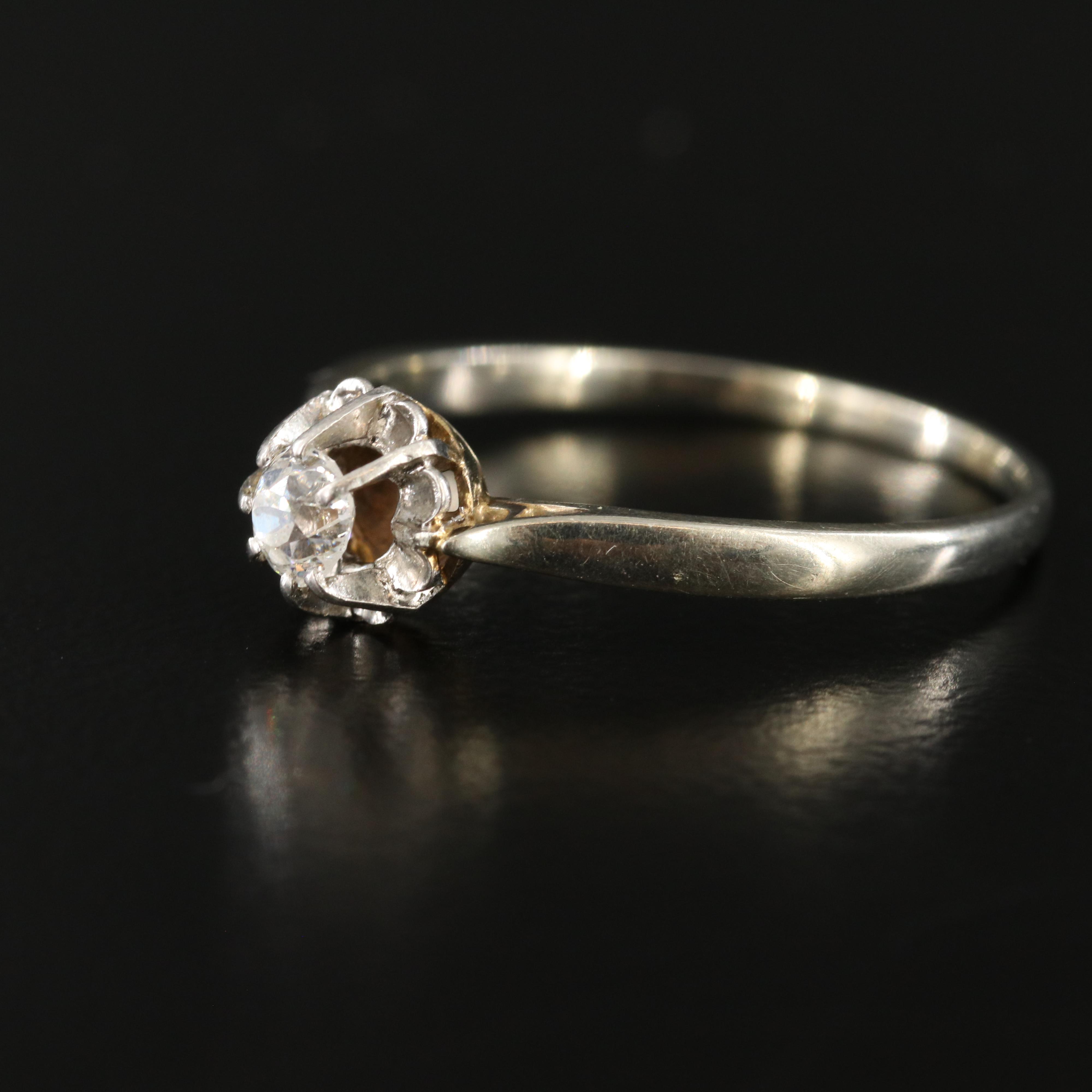 Antique 18K 0.19 CT Diamond Solitaire Ring