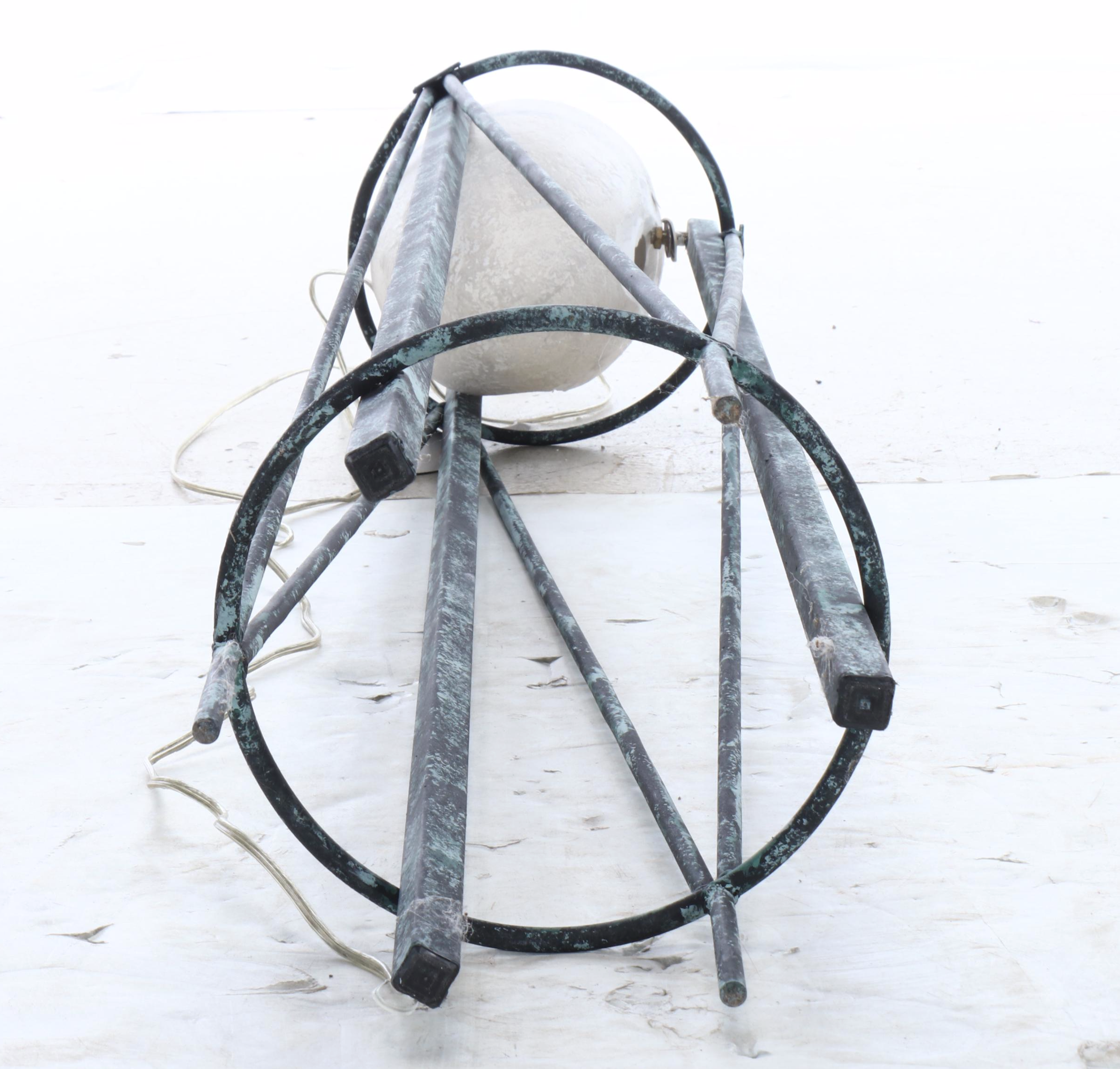 Verdigris Painted Metal Floor Lamp with Amphora and Coolie Shade