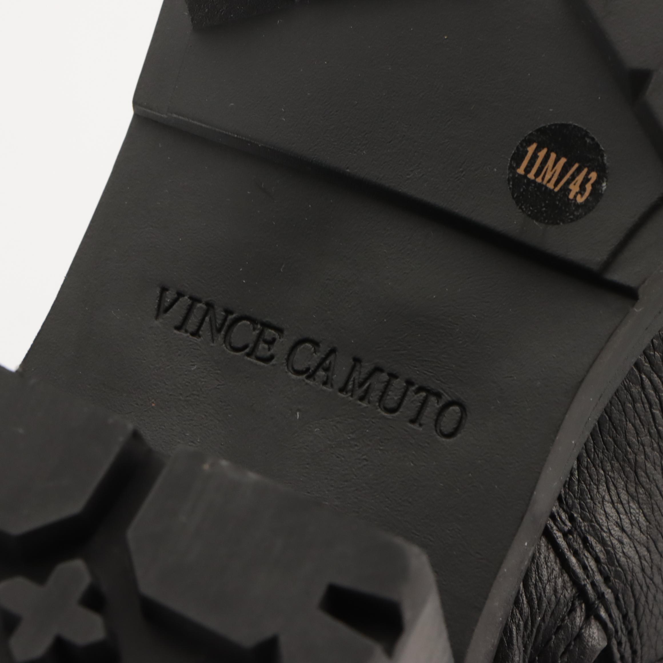 Vince Camuto Black Grain Leather Keshilla Zip Boots with Box